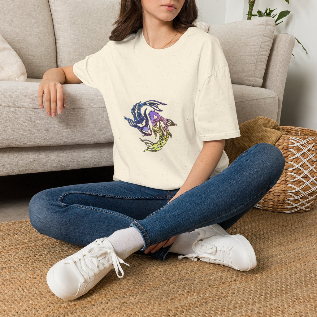 Koi Yin Yang T-Shirt — Colorful Japanese Carp Circle Graphic Tee