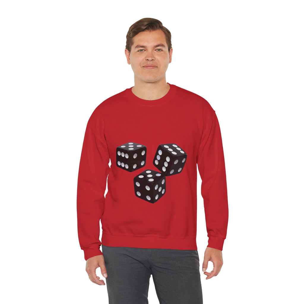 Dice Graphic Sweatshirt — Retro Black Dice Crewneck for Gamers