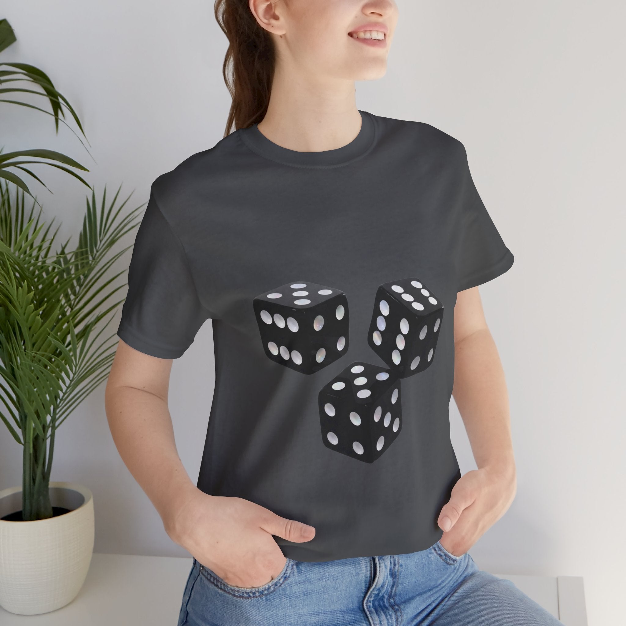 Dice Graphic Tee — Minimalist Black Dice T-Shirt for Gamers & Casino Fans