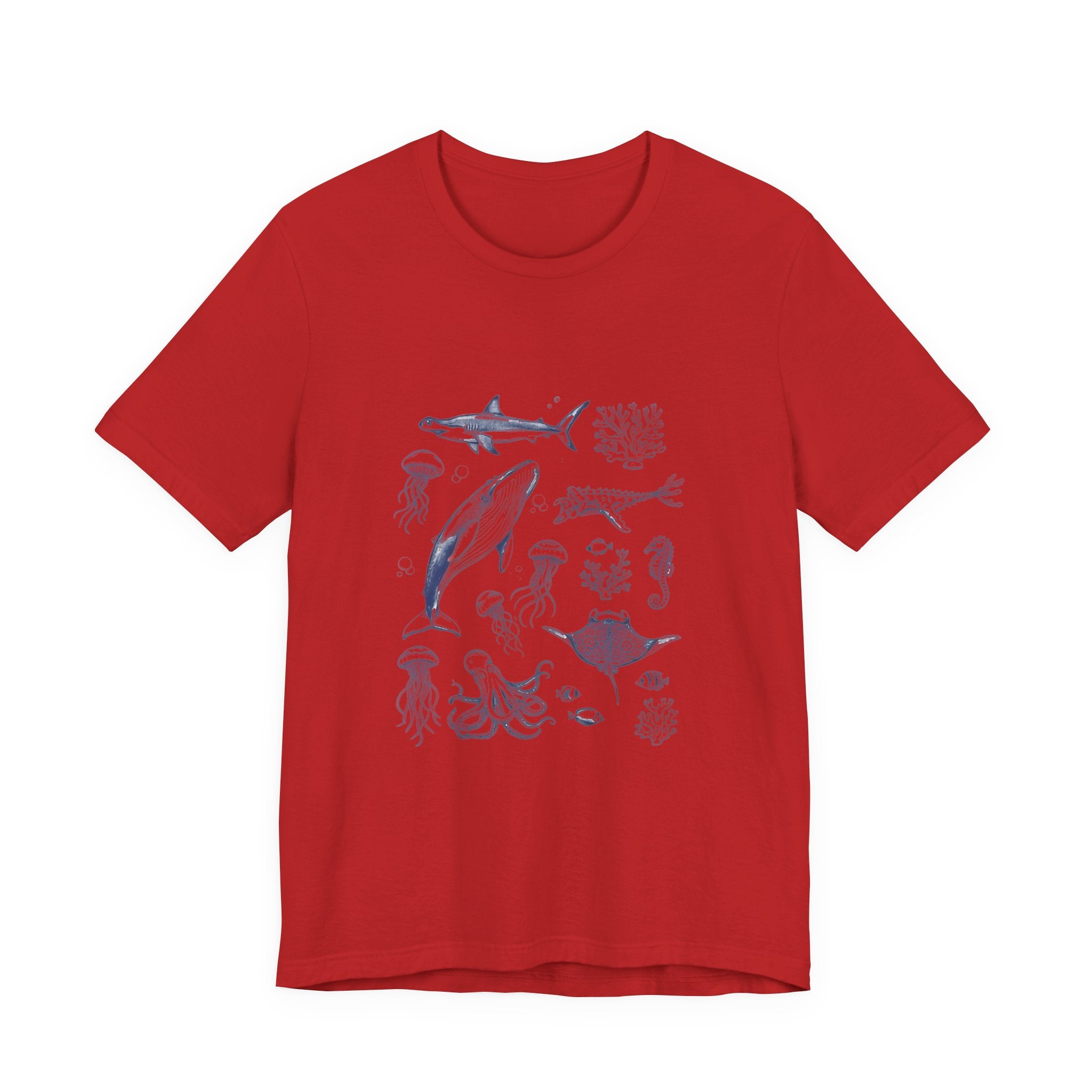 Ocean Wildlife Illustration T‑Shirt — Marine Life Chart Tee