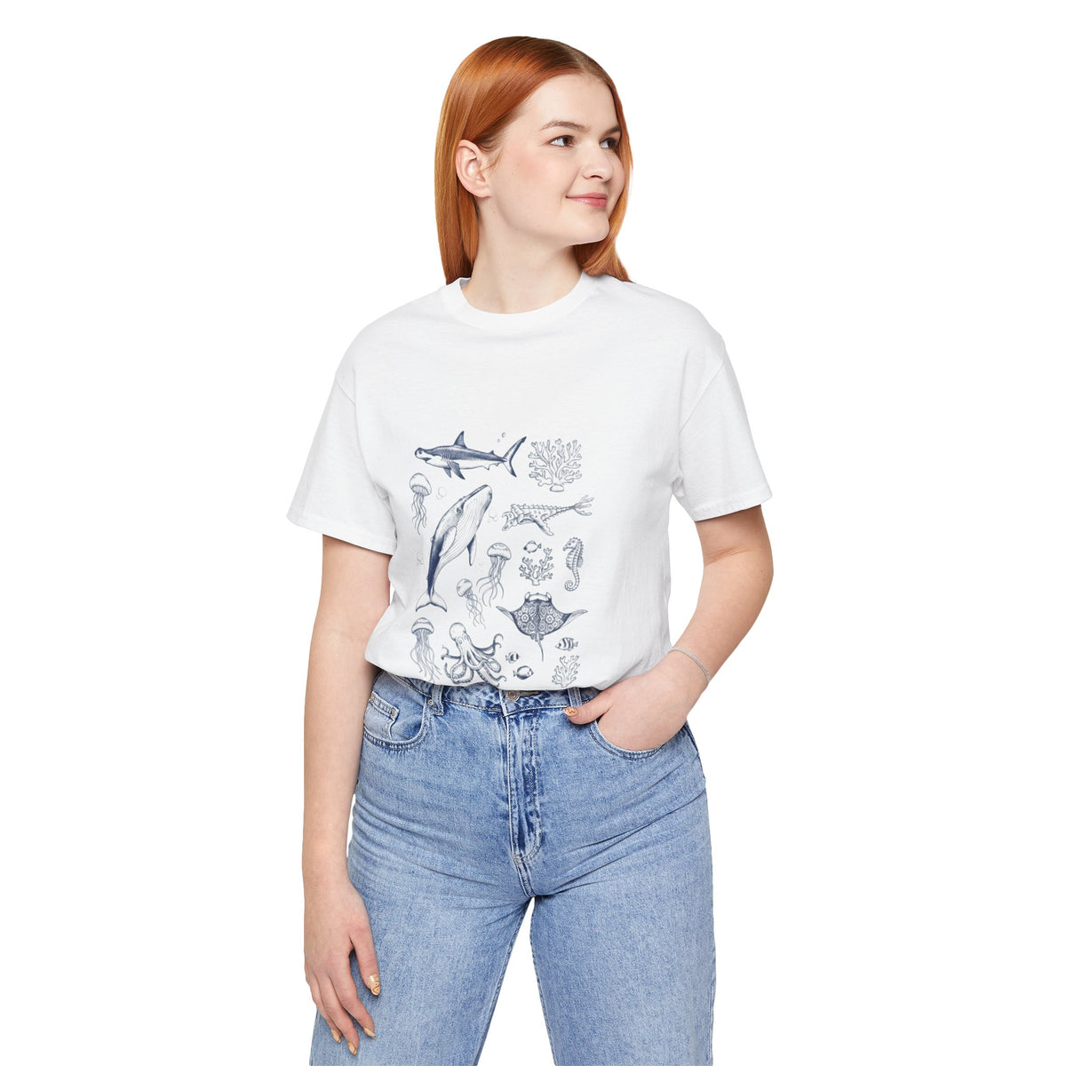 Ocean Wildlife Illustration T‑Shirt — Marine Life Chart Tee