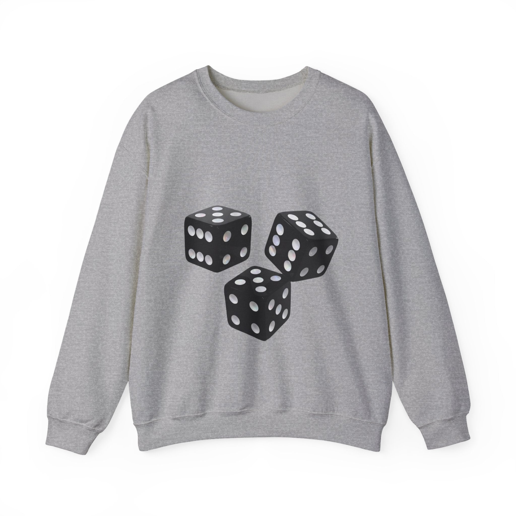 Dice Graphic Sweatshirt — Retro Black Dice Crewneck for Gamers