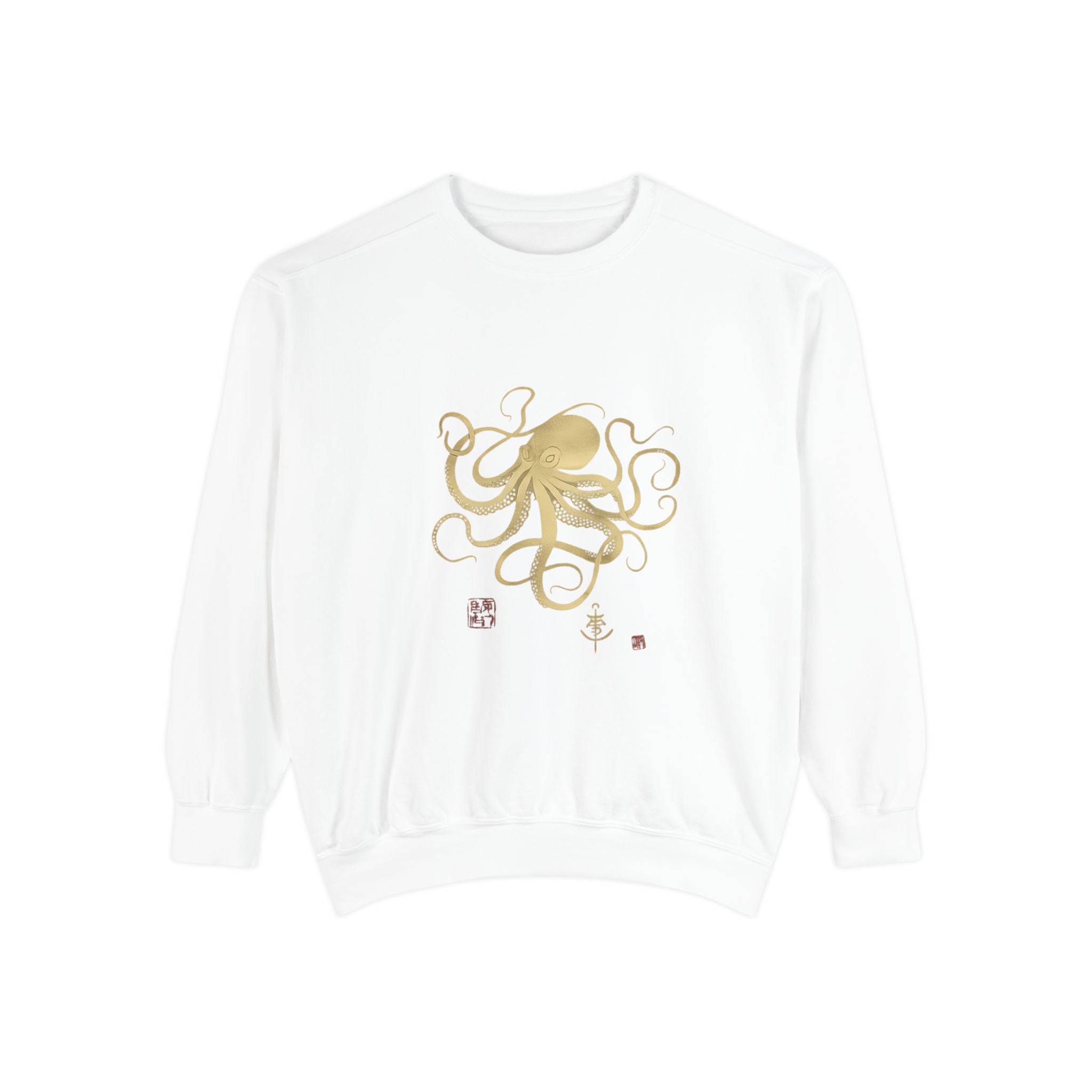 Gold Octopus Sweatshirt — Nautical Graphic Crewneck