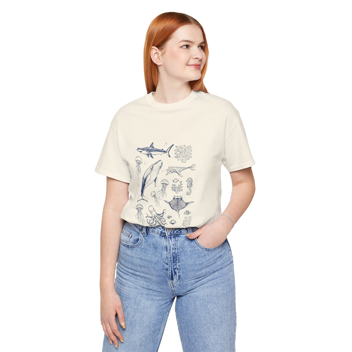 Ocean Wildlife Illustration T‑Shirt — Marine Life Chart Tee