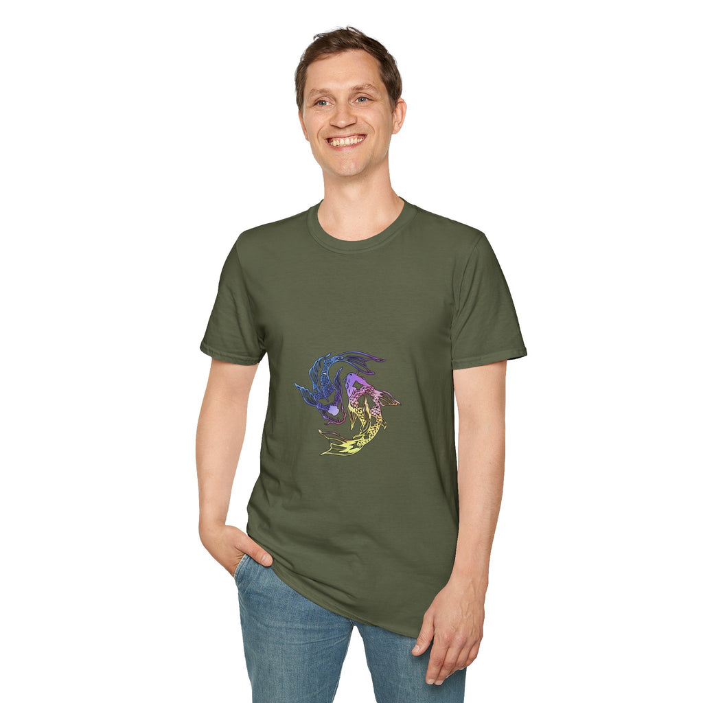 Koi Yin Yang T-Shirt — Colorful Japanese Carp Circle Graphic Tee