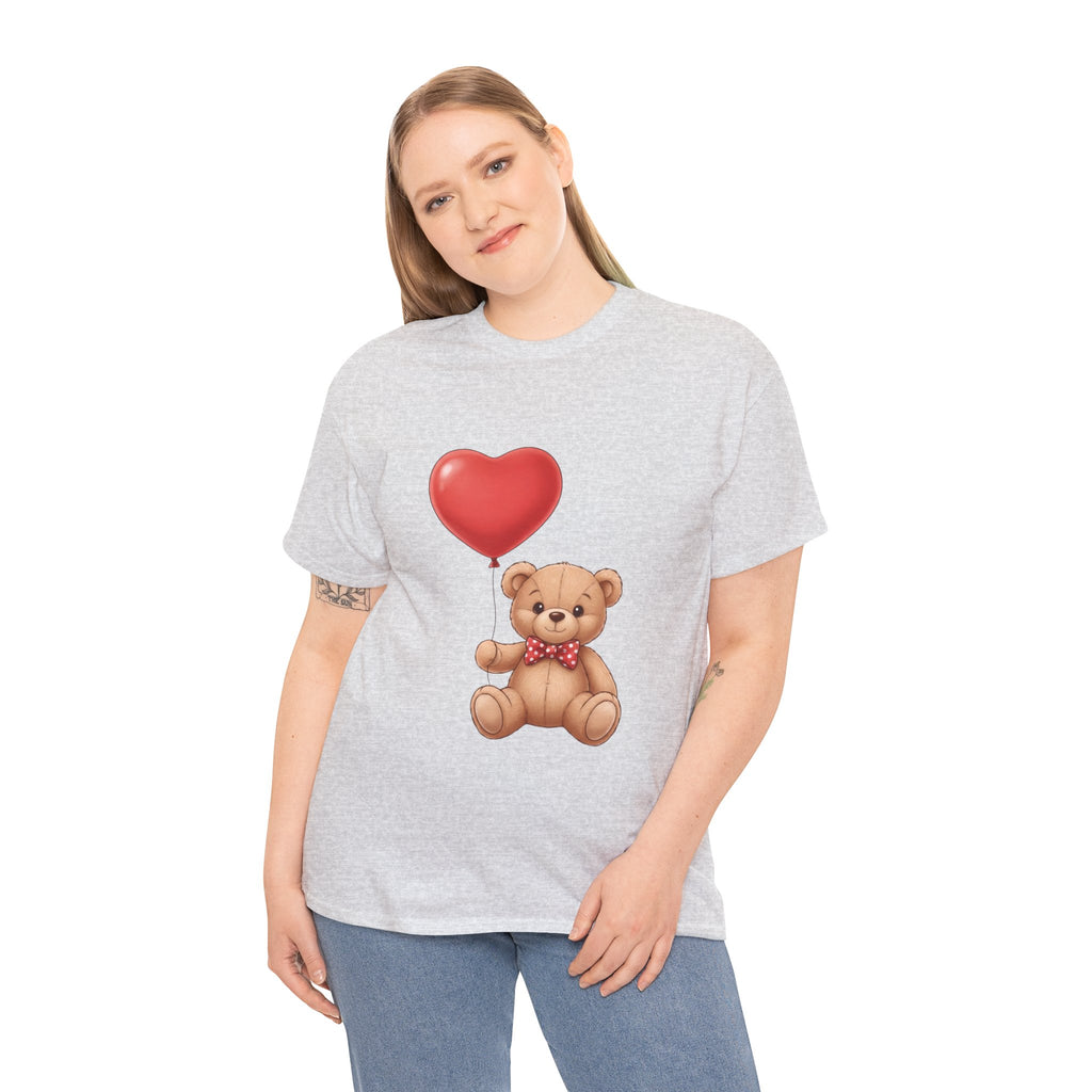 T-Shirt — Cute Teddy Bear Holding Heart Balloon Valentine Shirt
