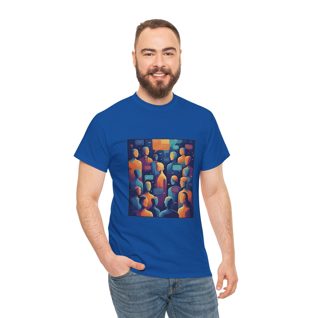 Crowd of Color Graphic Tee — Abstract Human Faces Art T-Shirt