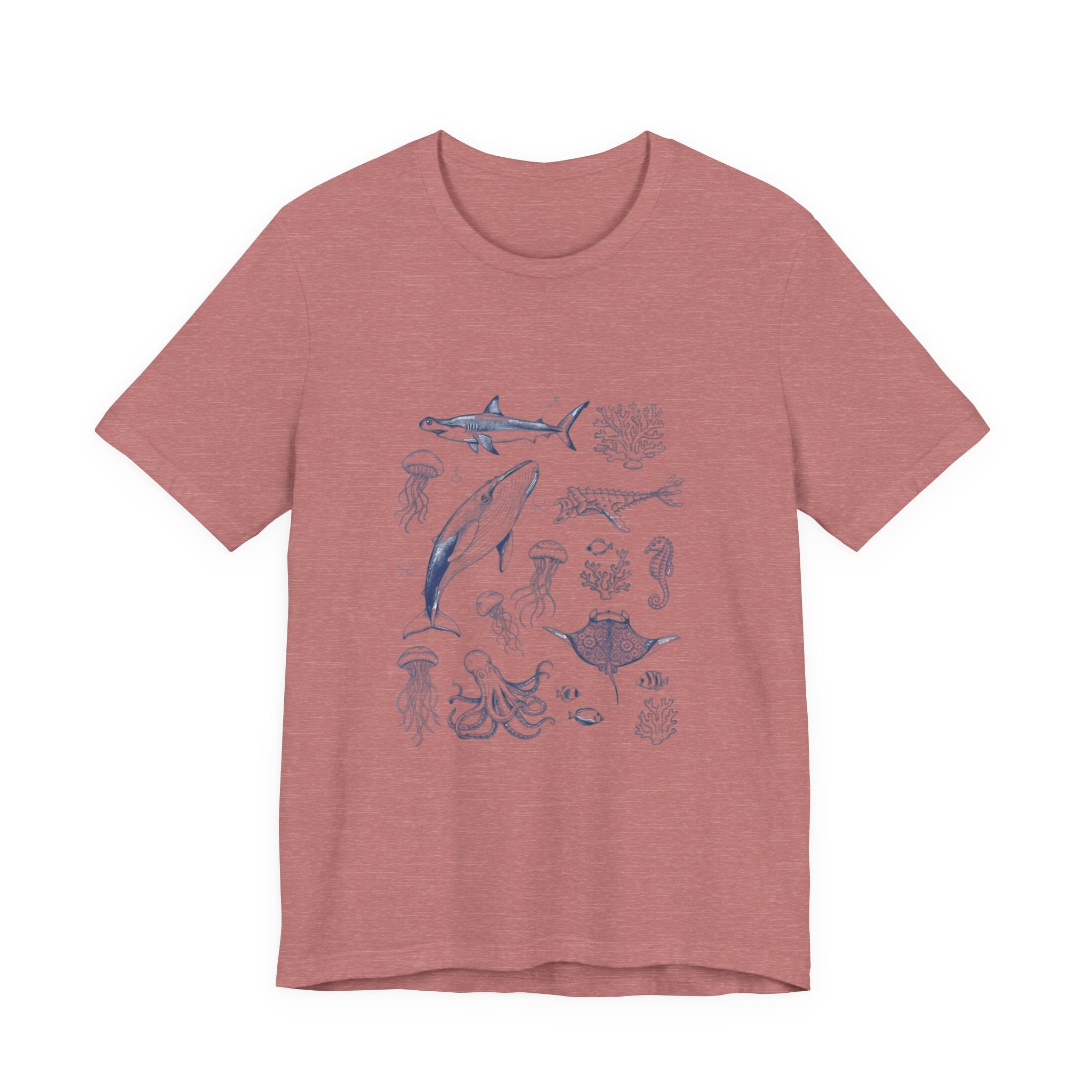 Ocean Wildlife Illustration T‑Shirt — Marine Life Chart Tee