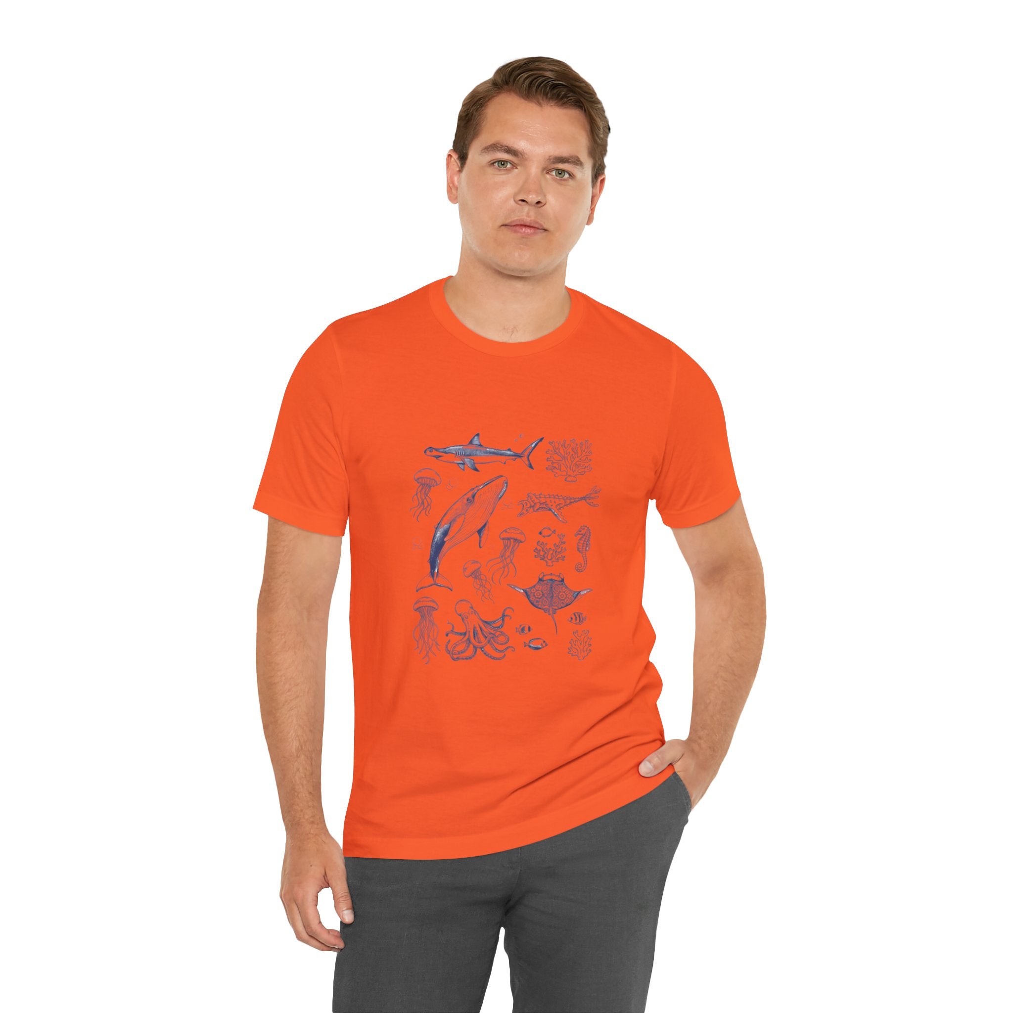 Ocean Wildlife Illustration T‑Shirt — Marine Life Chart Tee