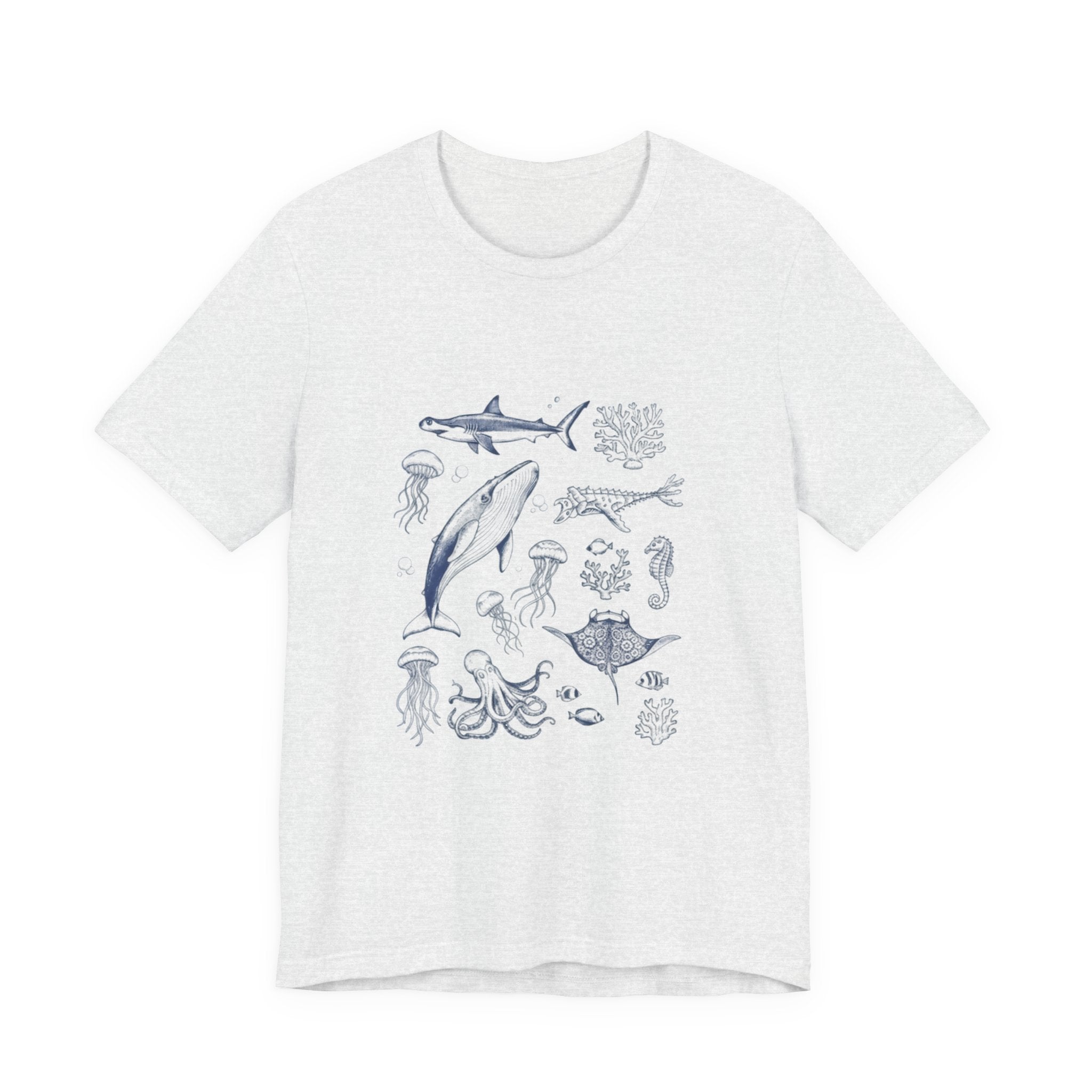 Ocean Wildlife Illustration T‑Shirt — Marine Life Chart Tee