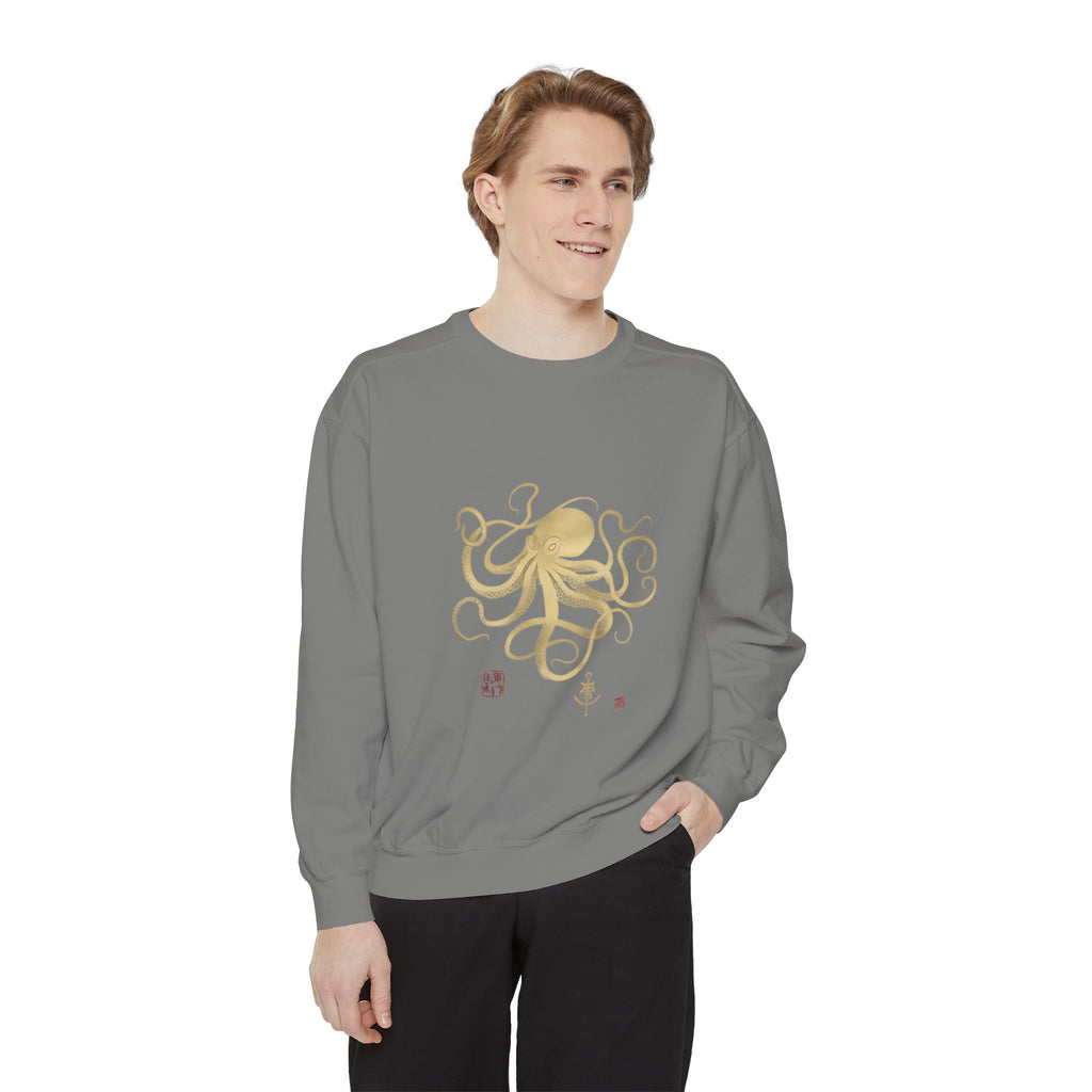 Gold Octopus Sweatshirt — Nautical Graphic Crewneck