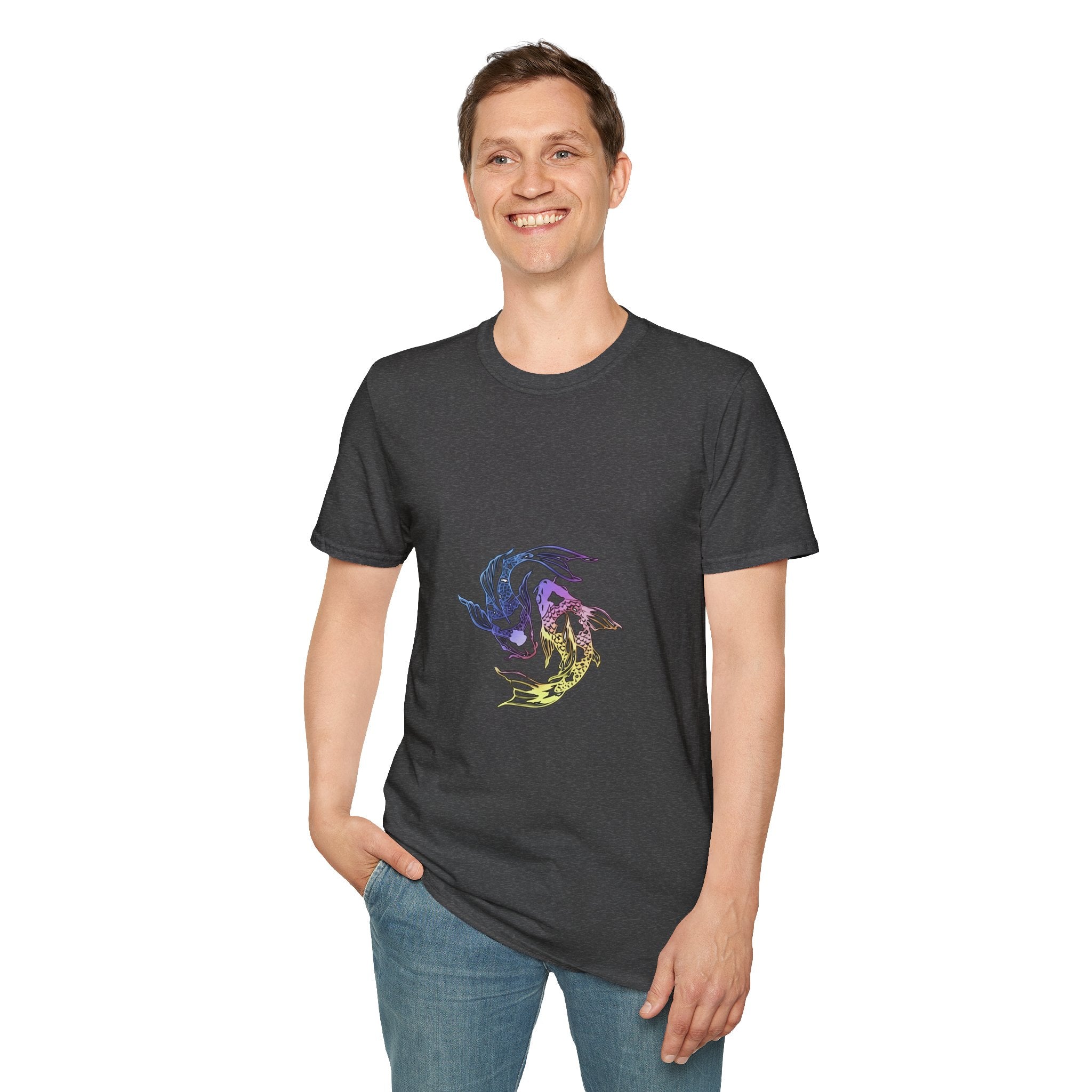 Koi Yin Yang T-Shirt — Colorful Japanese Carp Circle Graphic Tee