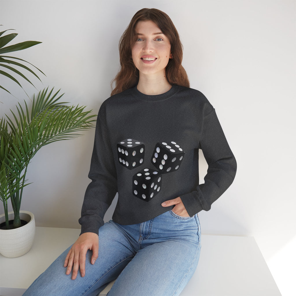 Dice Graphic Sweatshirt — Retro Black Dice Crewneck for Gamers
