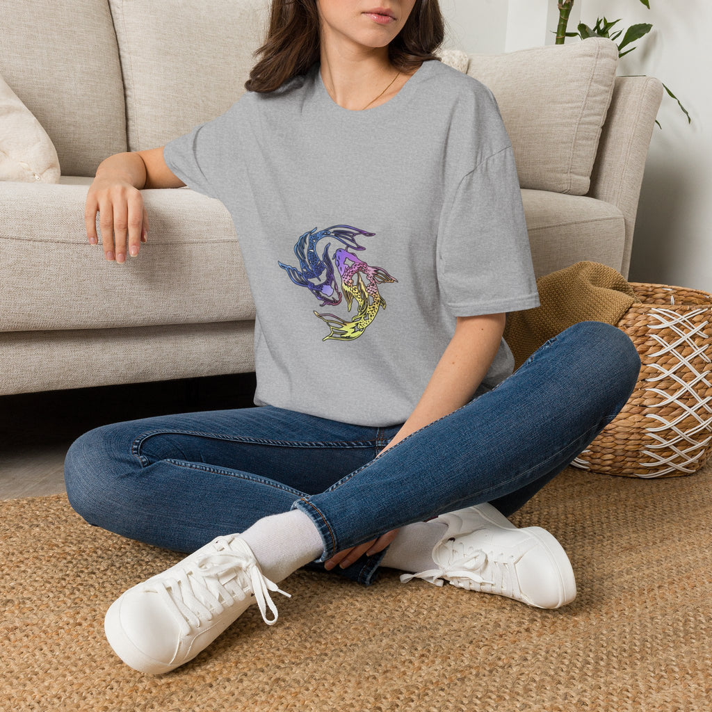 Koi Yin Yang T-Shirt — Colorful Japanese Carp Circle Graphic Tee