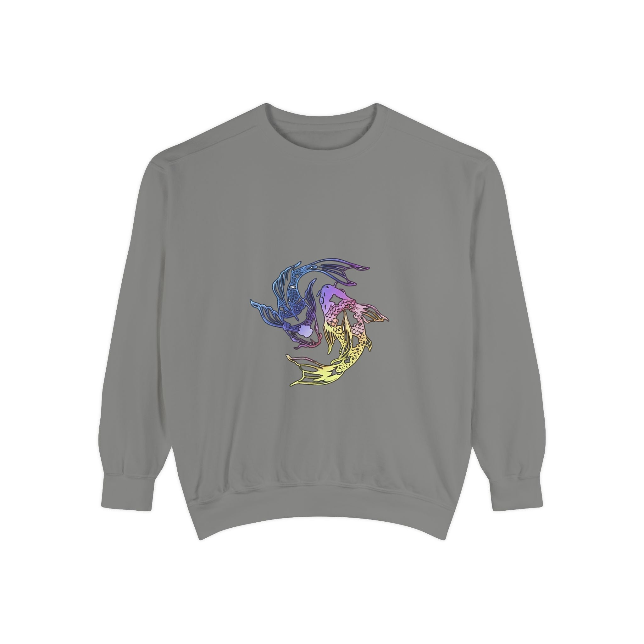 Koi Circle Sweatshirt — Colorful Yin Yang Fish Graphic