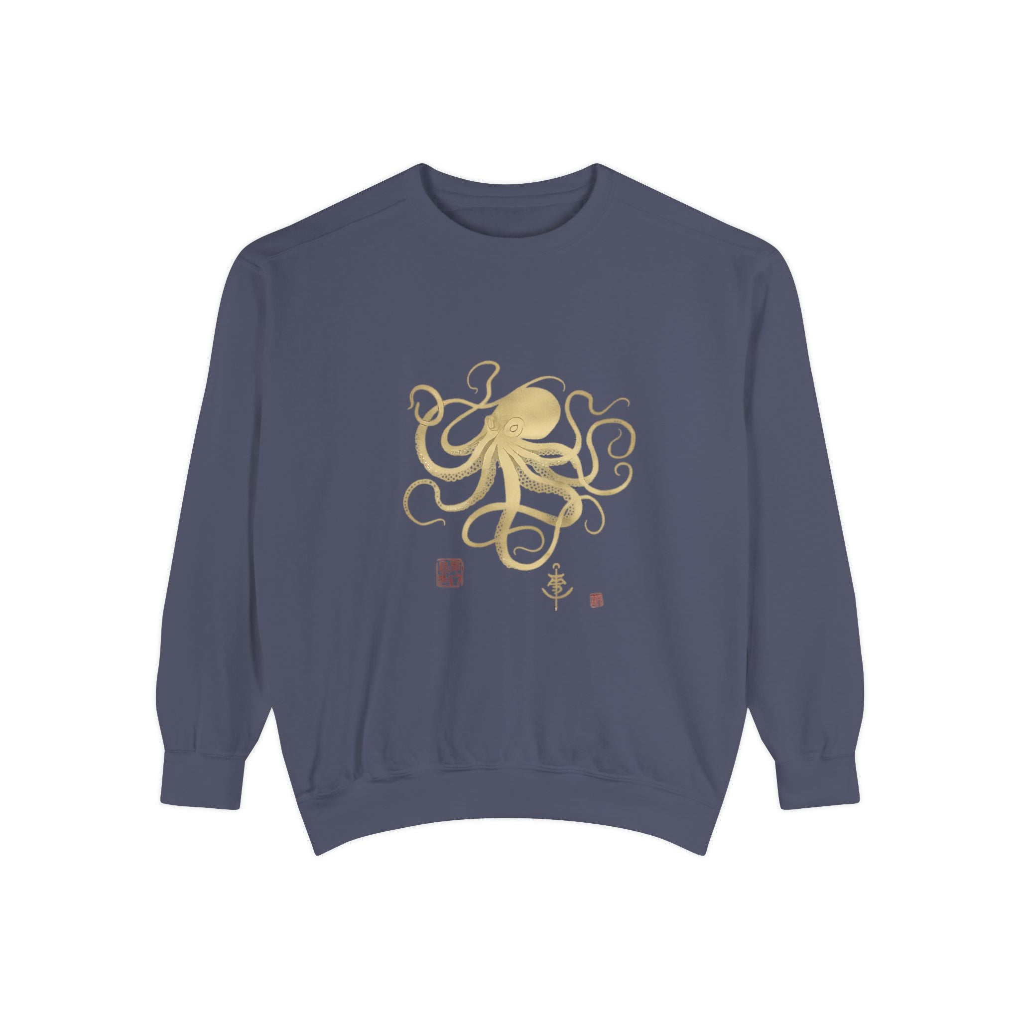 Gold Octopus Sweatshirt — Nautical Graphic Crewneck