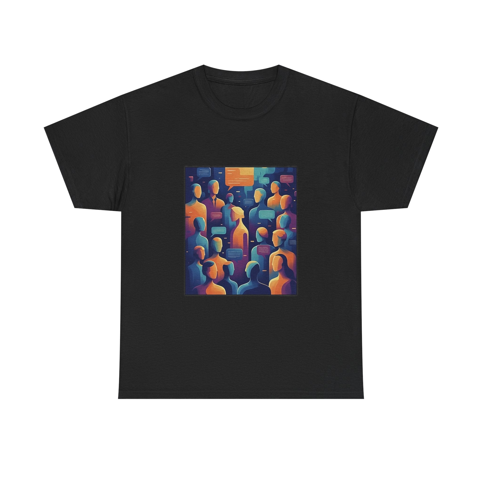Crowd of Color Graphic Tee — Abstract Human Faces Art T-Shirt