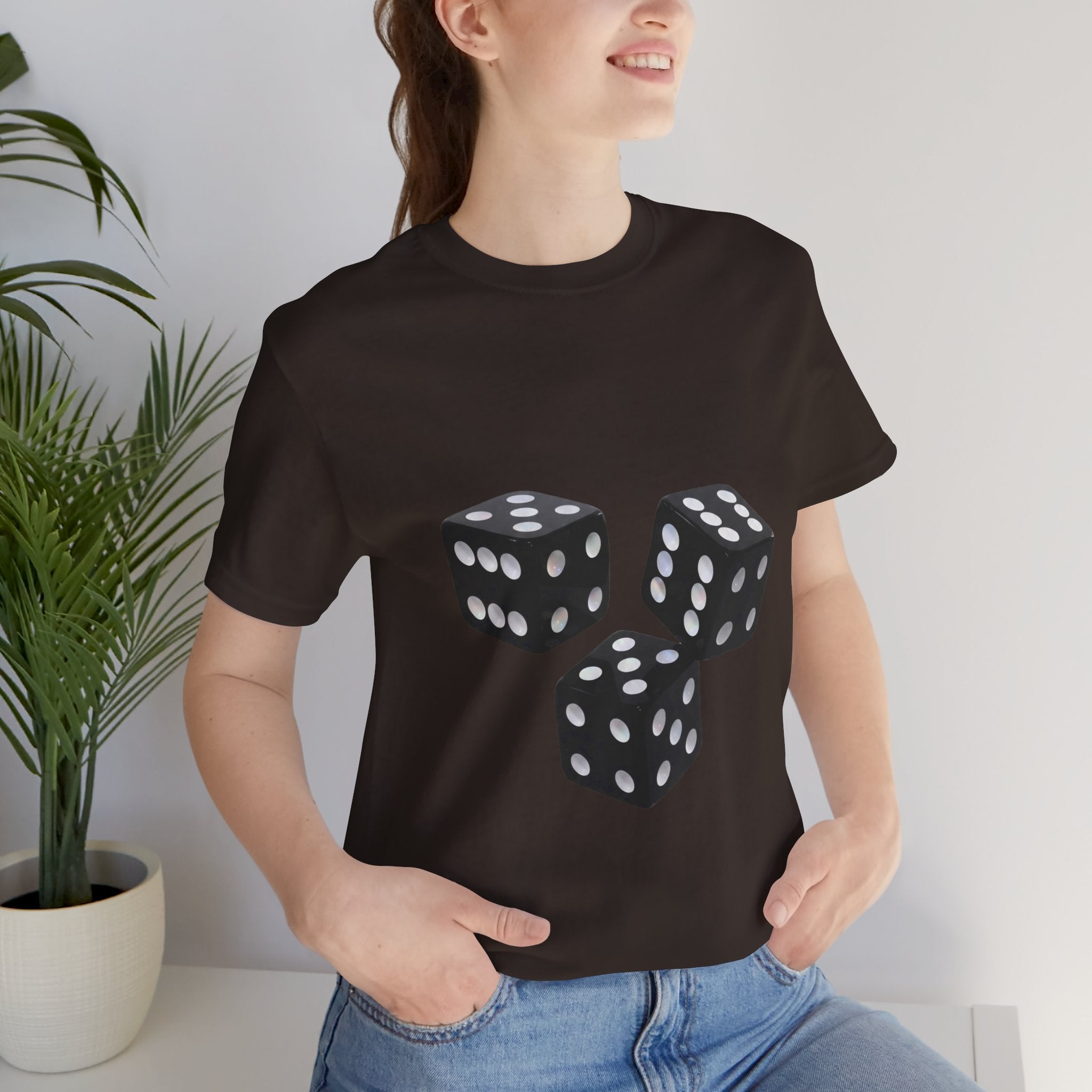 Dice Graphic Tee — Minimalist Black Dice T-Shirt for Gamers & Casino Fans
