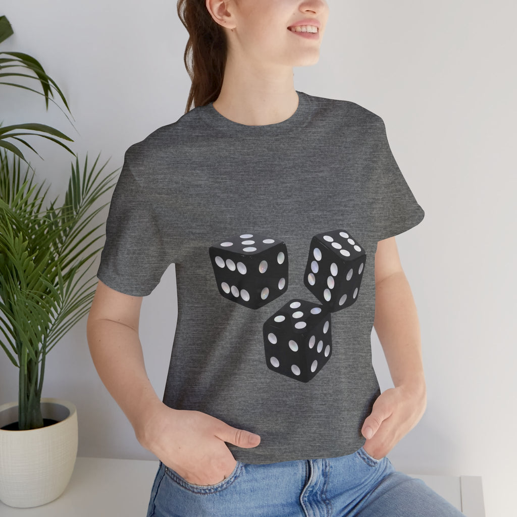 Dice Graphic Tee — Minimalist Black Dice T-Shirt for Gamers & Casino Fans