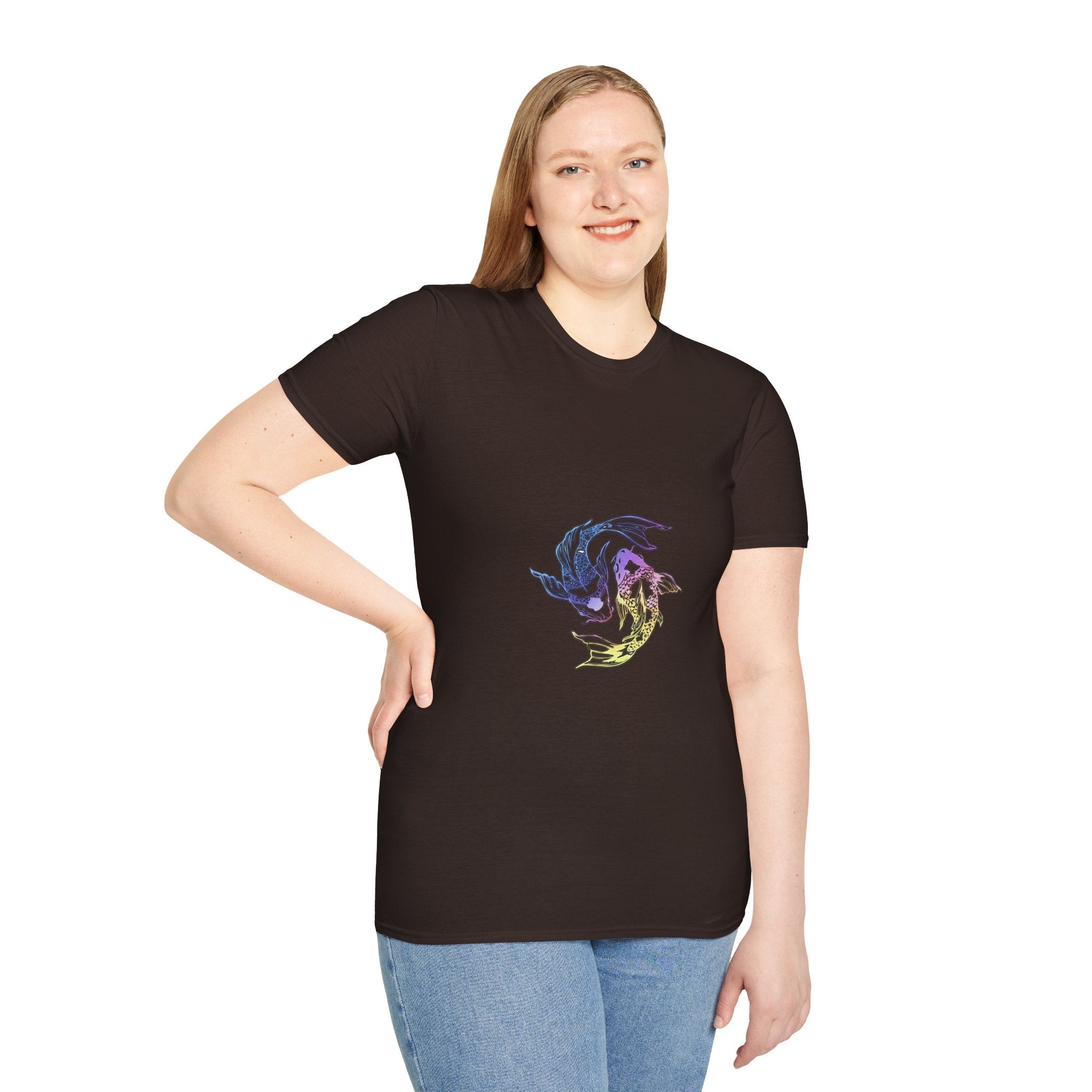 Koi Yin Yang T-Shirt — Colorful Japanese Carp Circle Graphic Tee