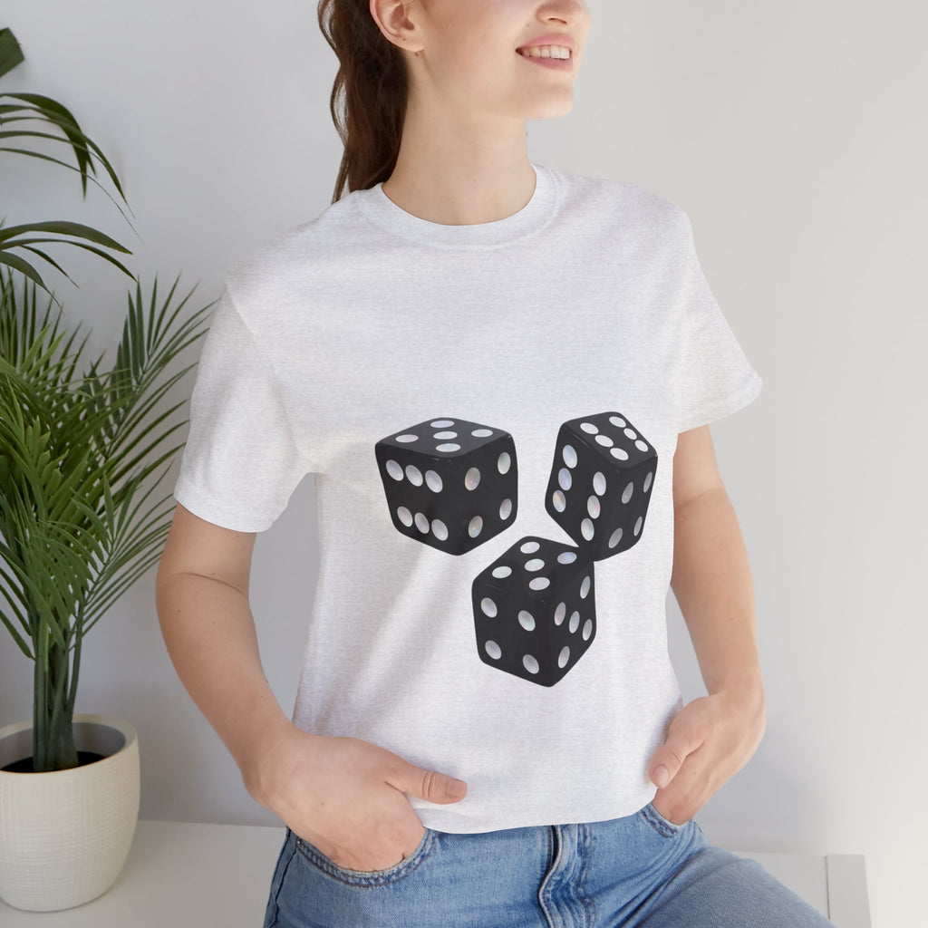 Dice Graphic Tee — Minimalist Black Dice T-Shirt for Gamers & Casino Fans