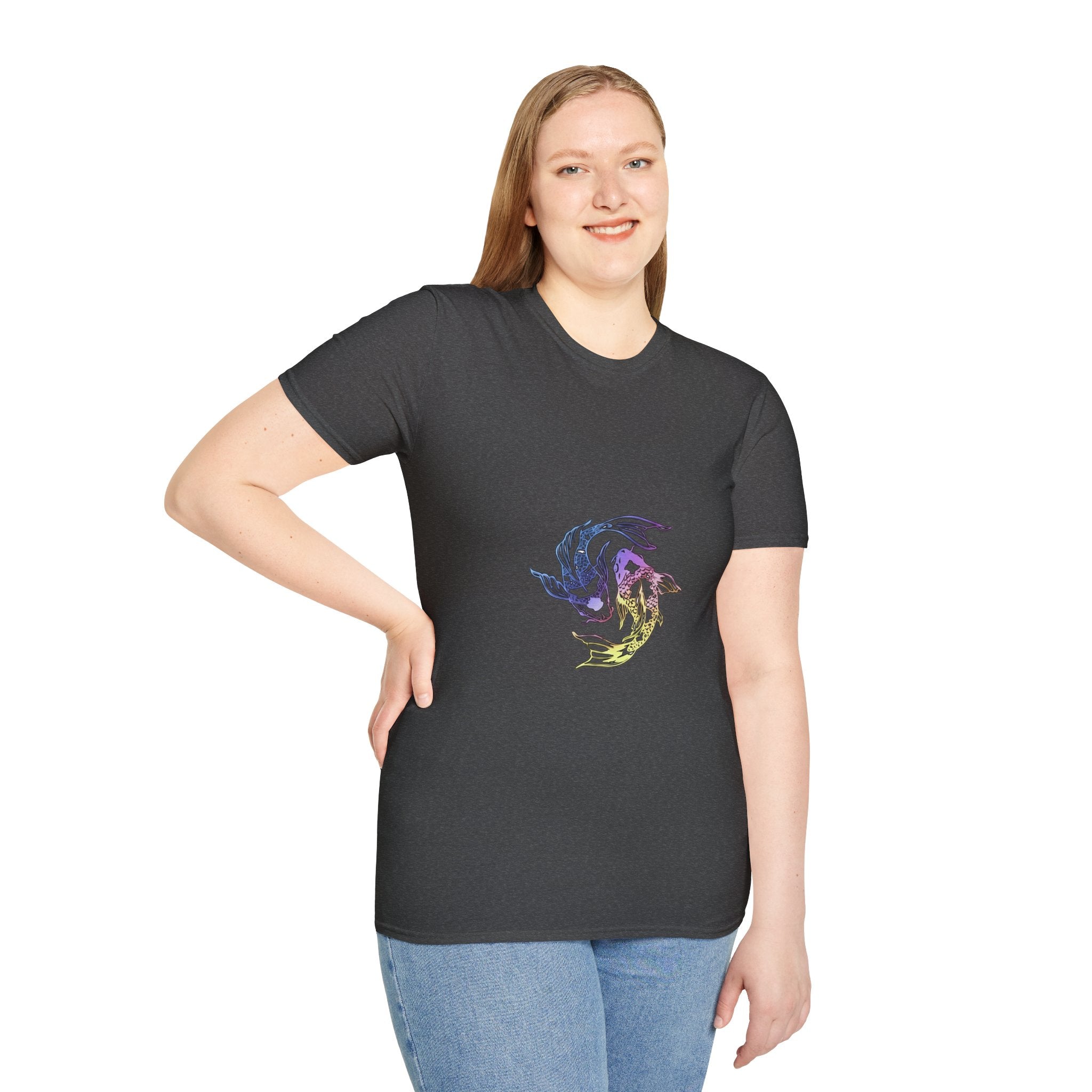 Koi Yin Yang T-Shirt — Colorful Japanese Carp Circle Graphic Tee