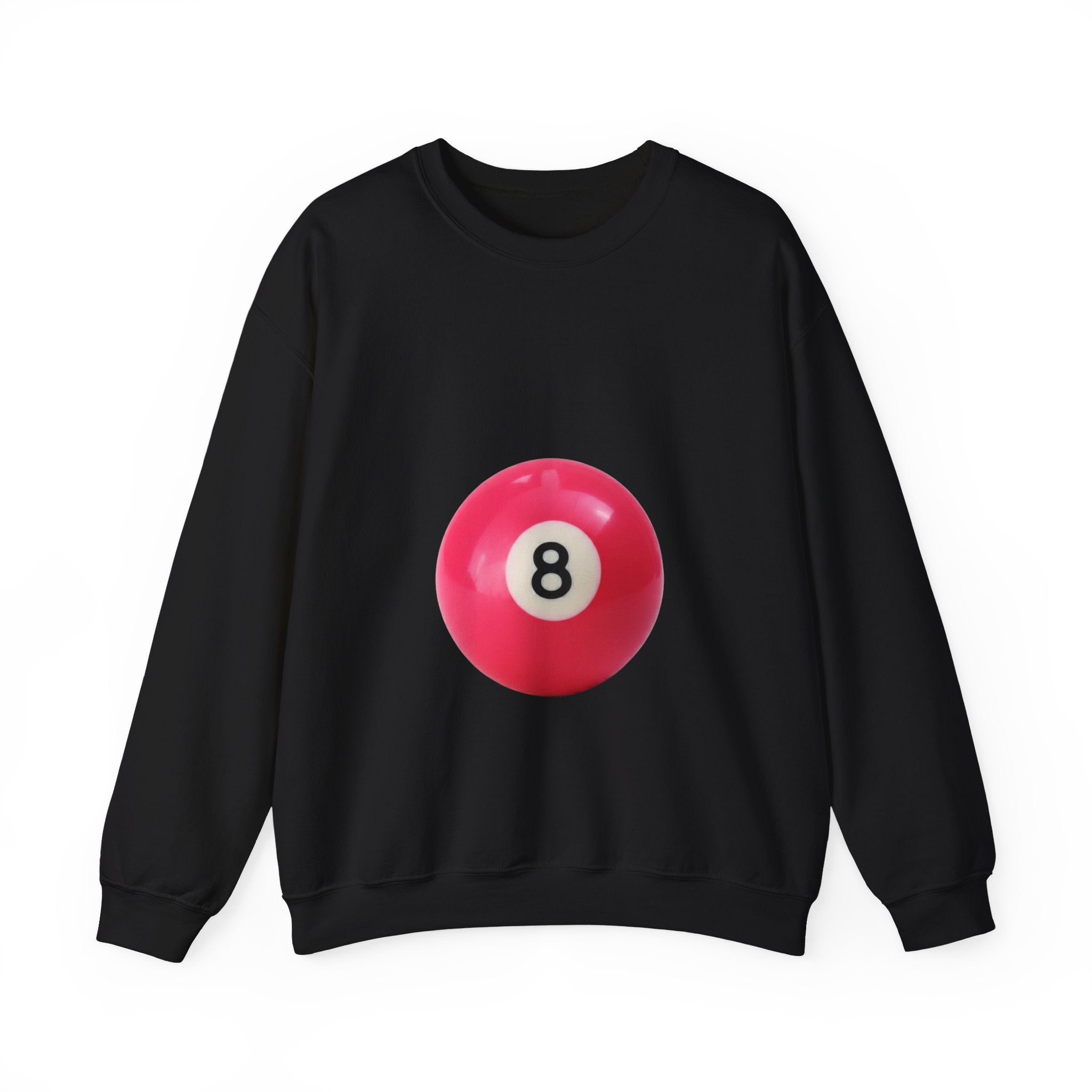 Eight Ball Crewneck Sweatshirt — Retro Pink Pool Ball Graphic