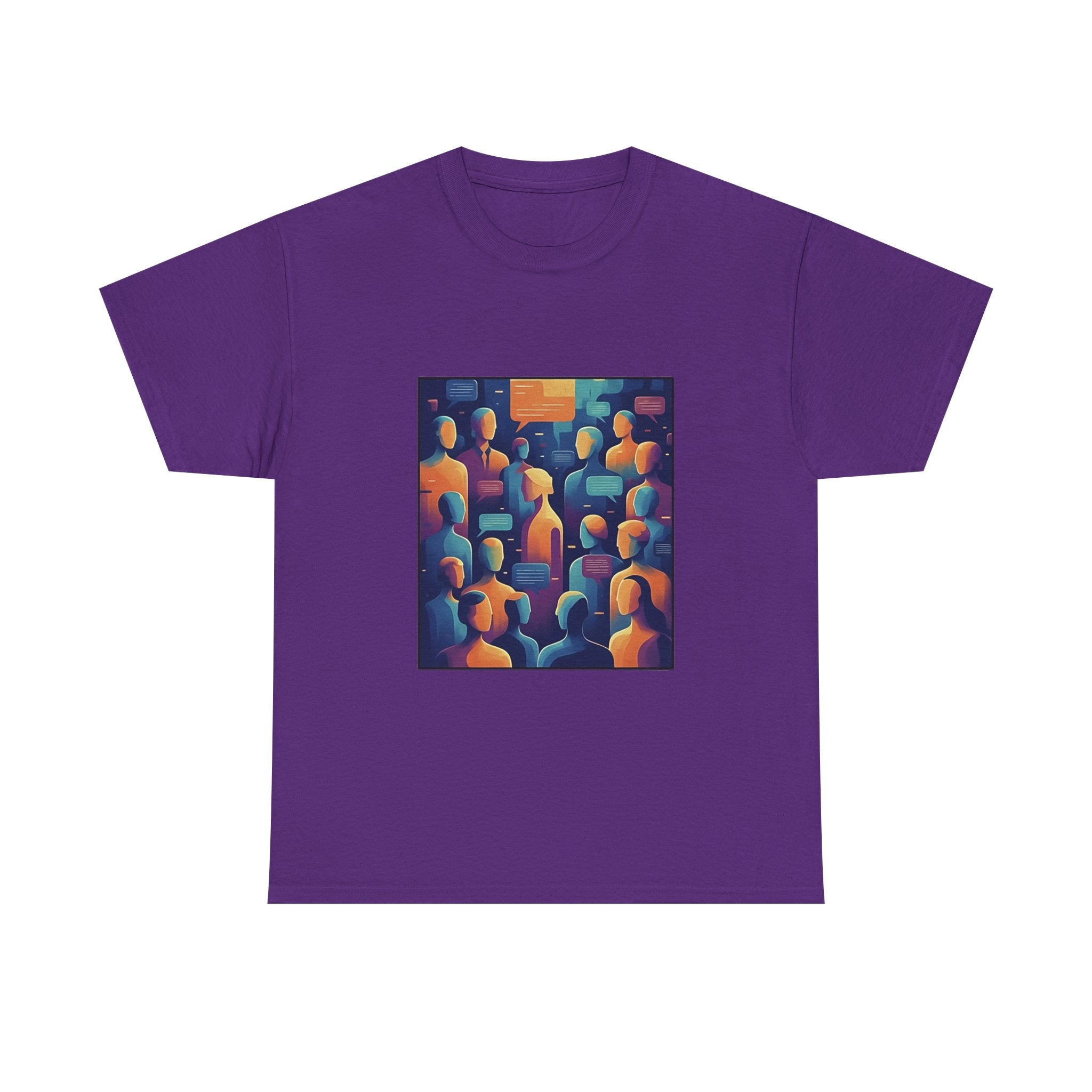 Crowd of Color Graphic Tee — Abstract Human Faces Art T-Shirt