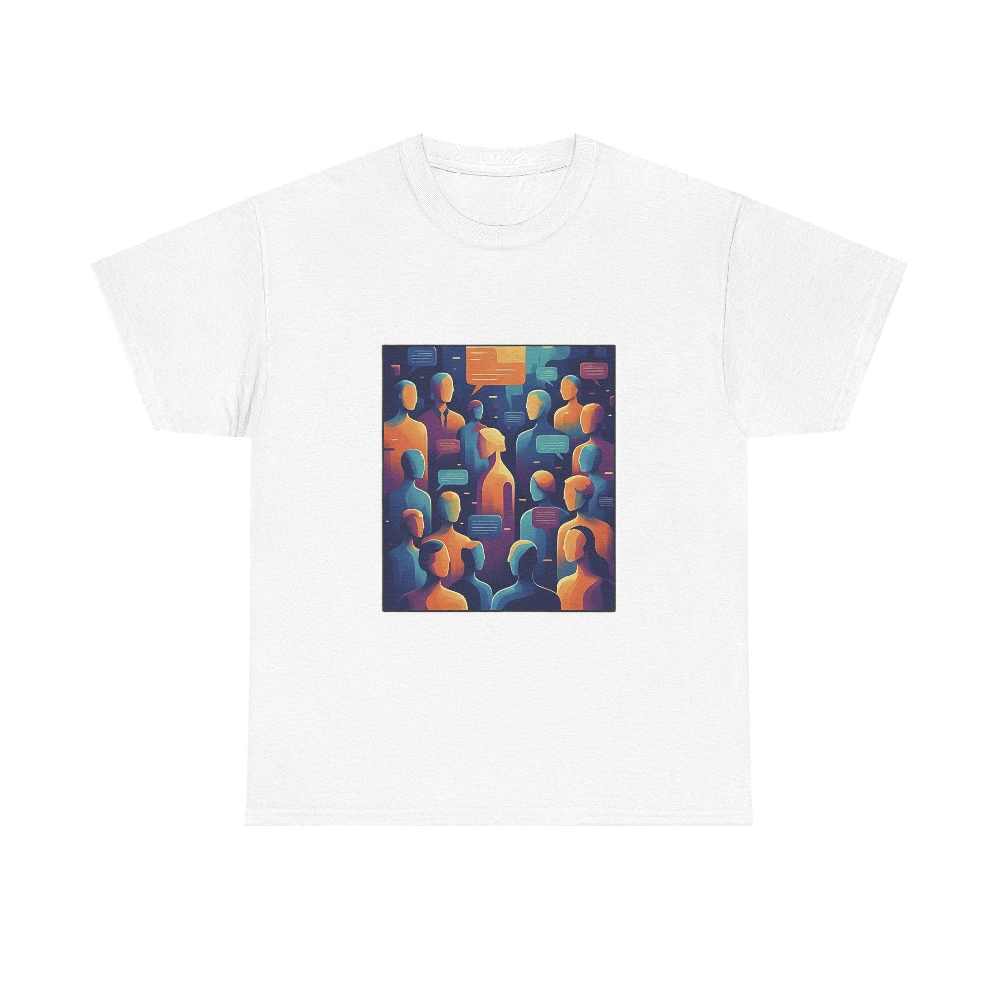Crowd of Color Graphic Tee — Abstract Human Faces Art T-Shirt