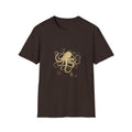 Octopus Gold Illustration T-Shirt — Elegant Nautical Sea Creature Tee