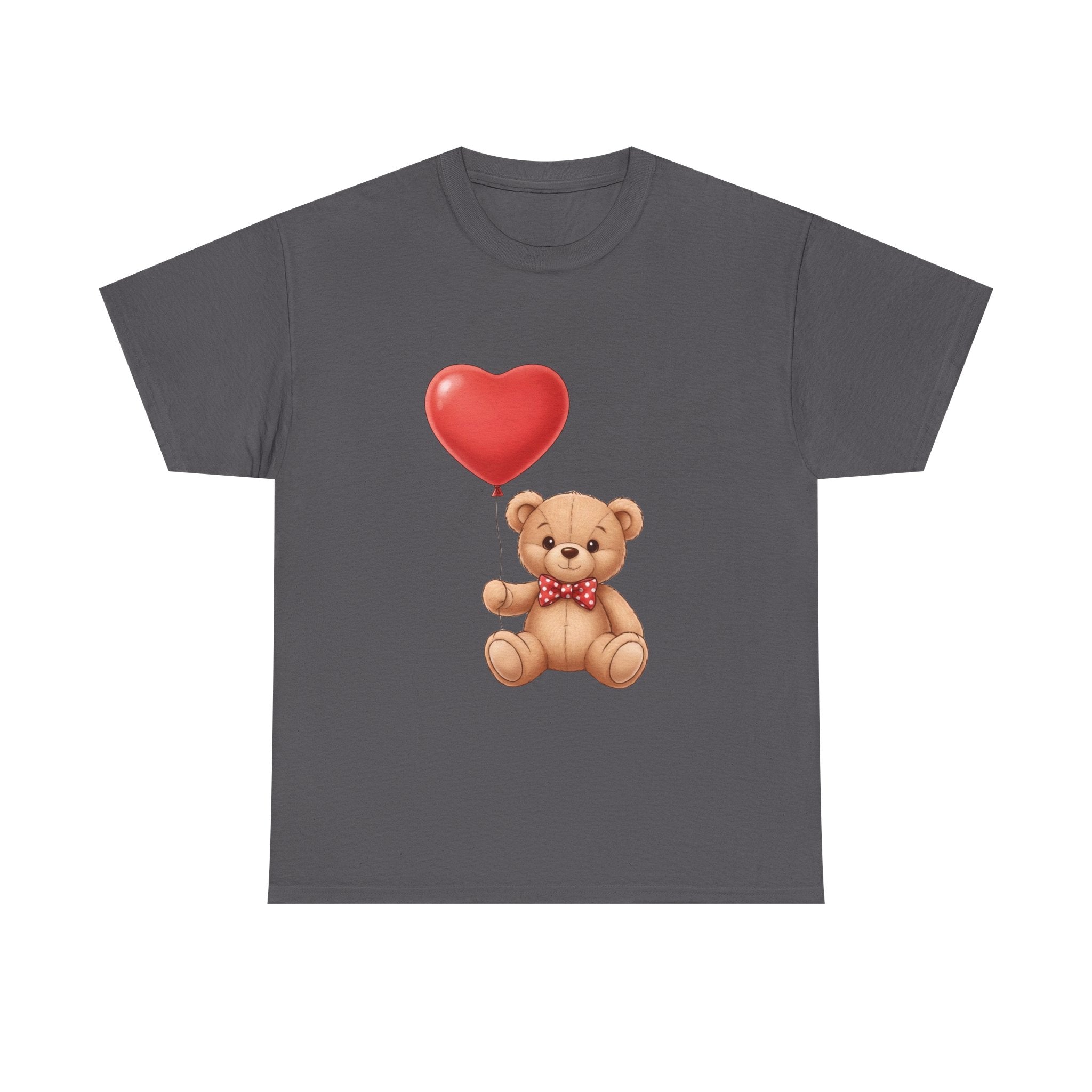 T-Shirt — Cute Teddy Bear Holding Heart Balloon Valentine Shirt