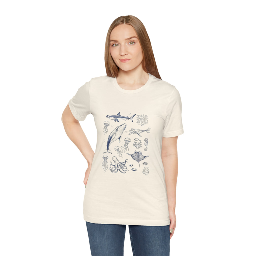 Ocean Wildlife Illustration T‑Shirt — Marine Life Chart Tee