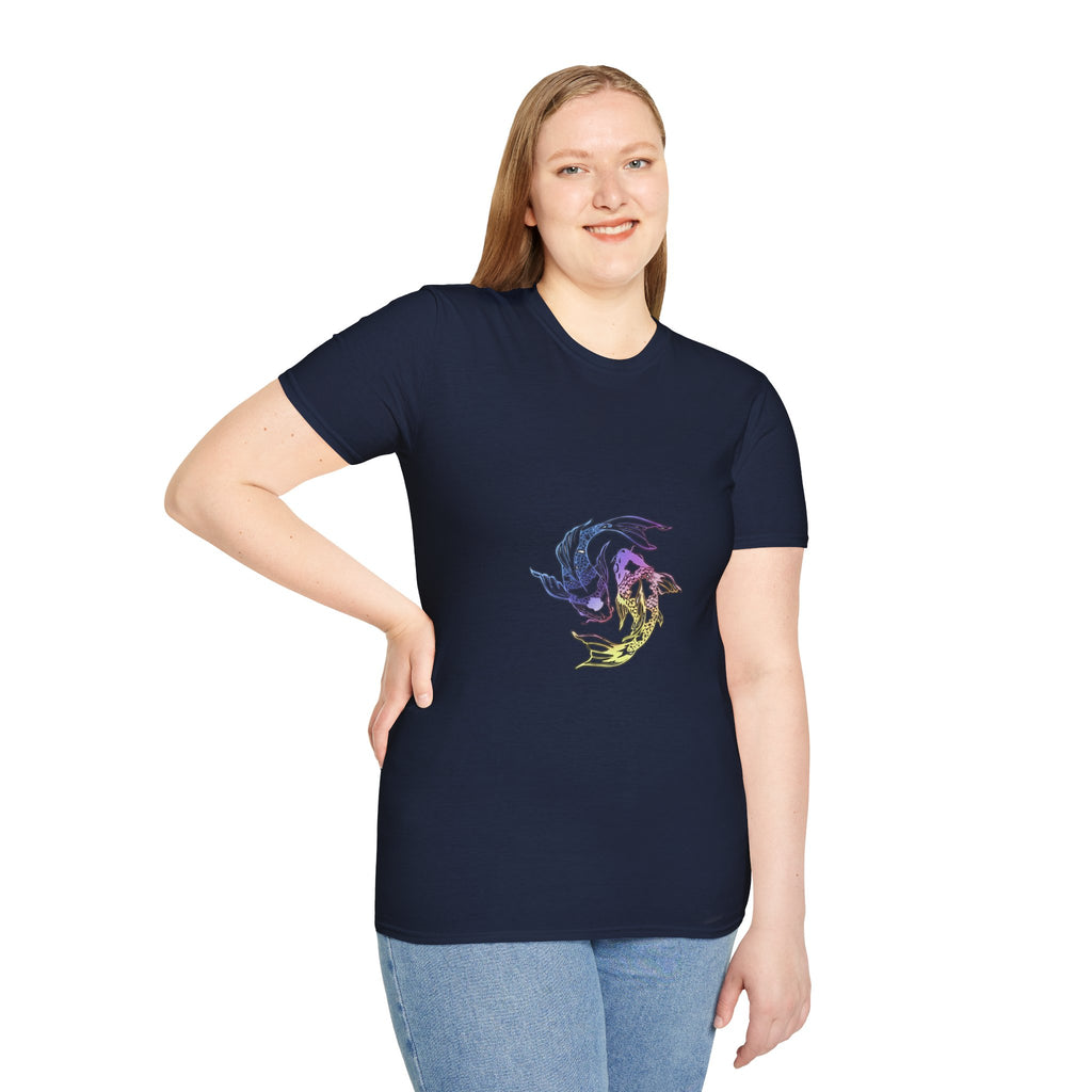 Koi Yin Yang T-Shirt — Colorful Japanese Carp Circle Graphic Tee