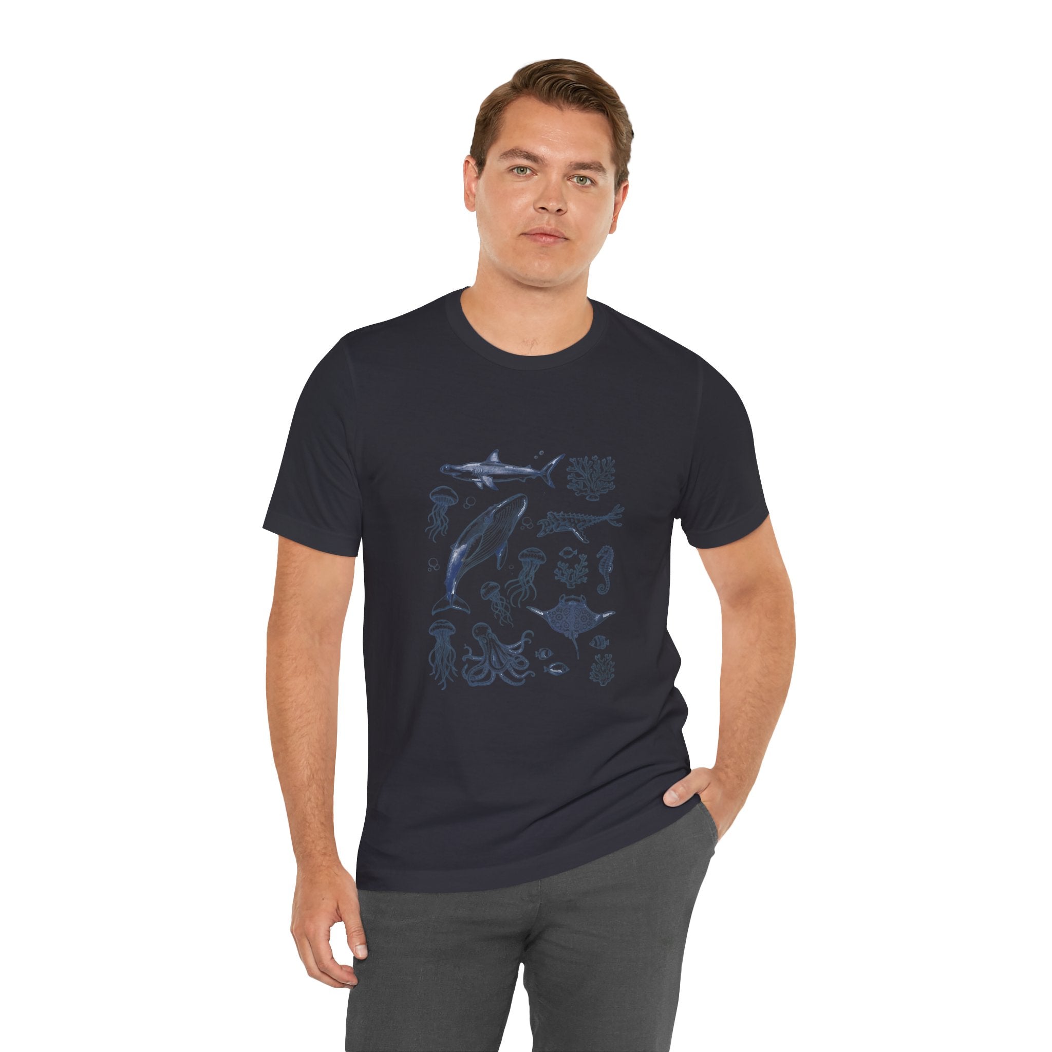 Ocean Wildlife Illustration T‑Shirt — Marine Life Chart Tee