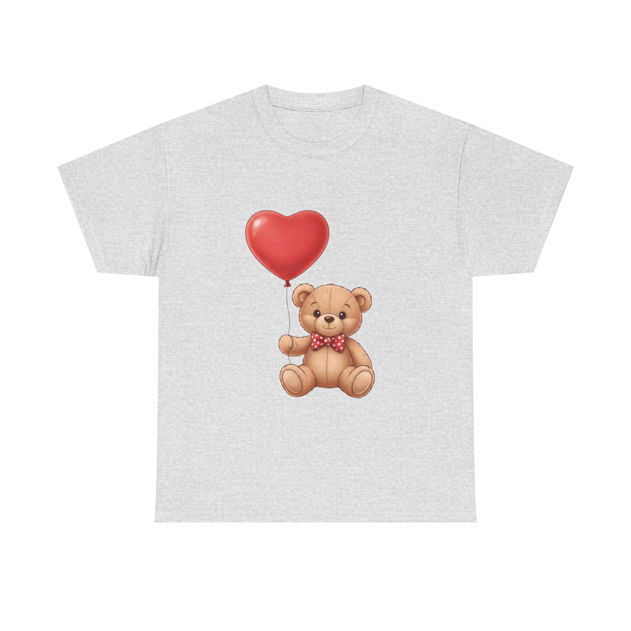 T-Shirt — Cute Teddy Bear Holding Heart Balloon Valentine Shirt
