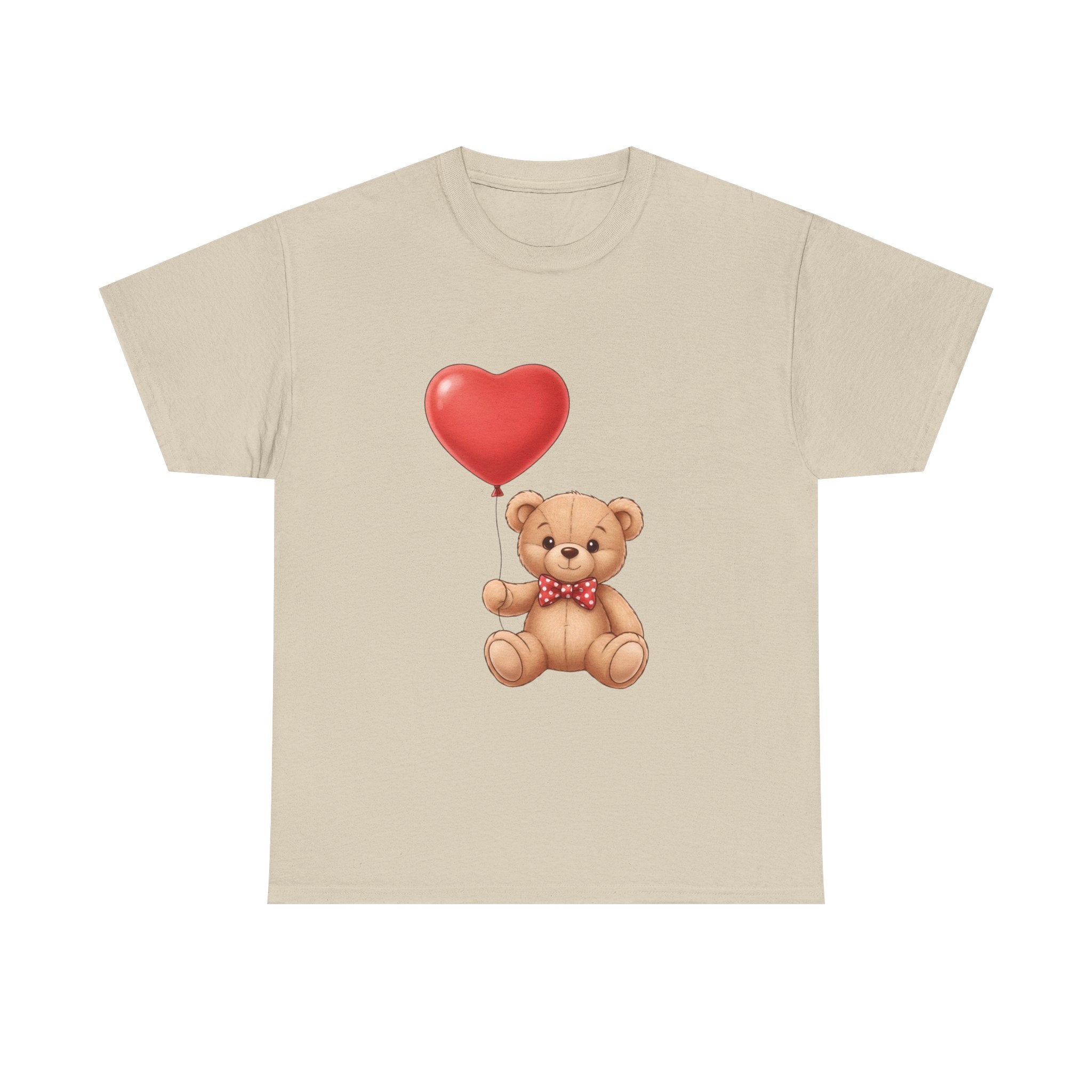 T-Shirt — Cute Teddy Bear Holding Heart Balloon Valentine Shirt