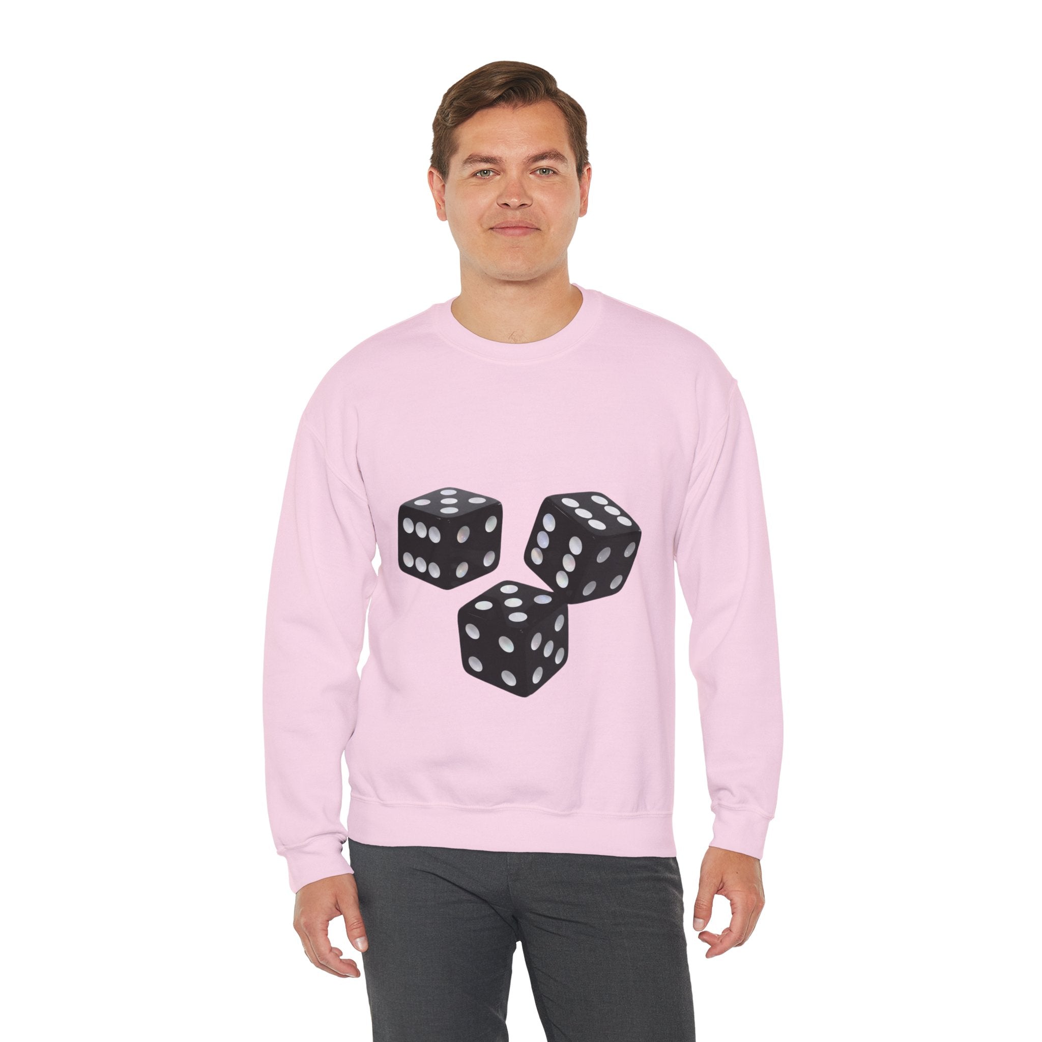 Dice Graphic Sweatshirt — Retro Black Dice Crewneck for Gamers