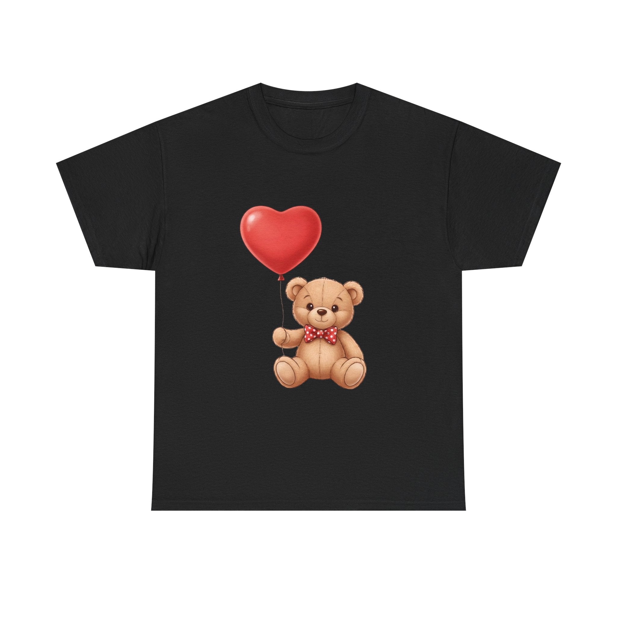 T-Shirt — Cute Teddy Bear Holding Heart Balloon Valentine Shirt