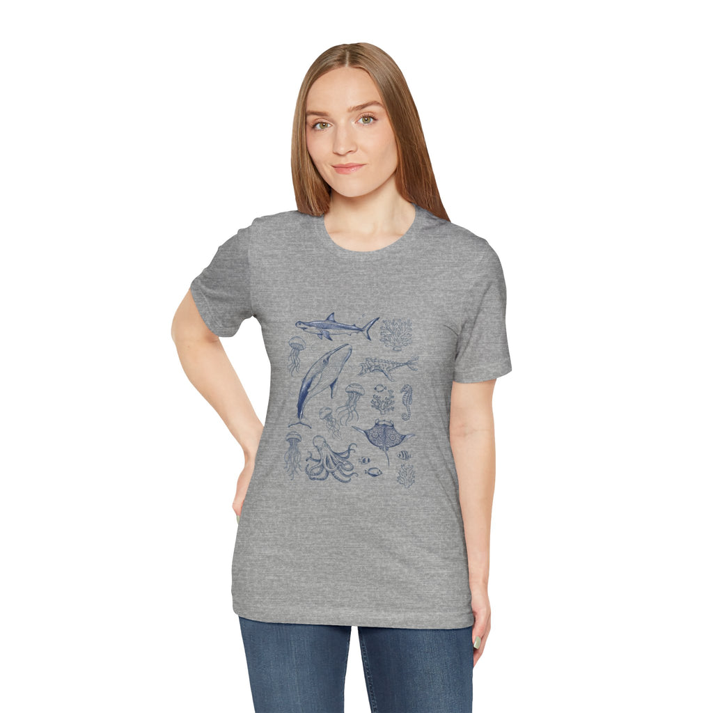 Ocean Wildlife Illustration T‑Shirt — Marine Life Chart Tee