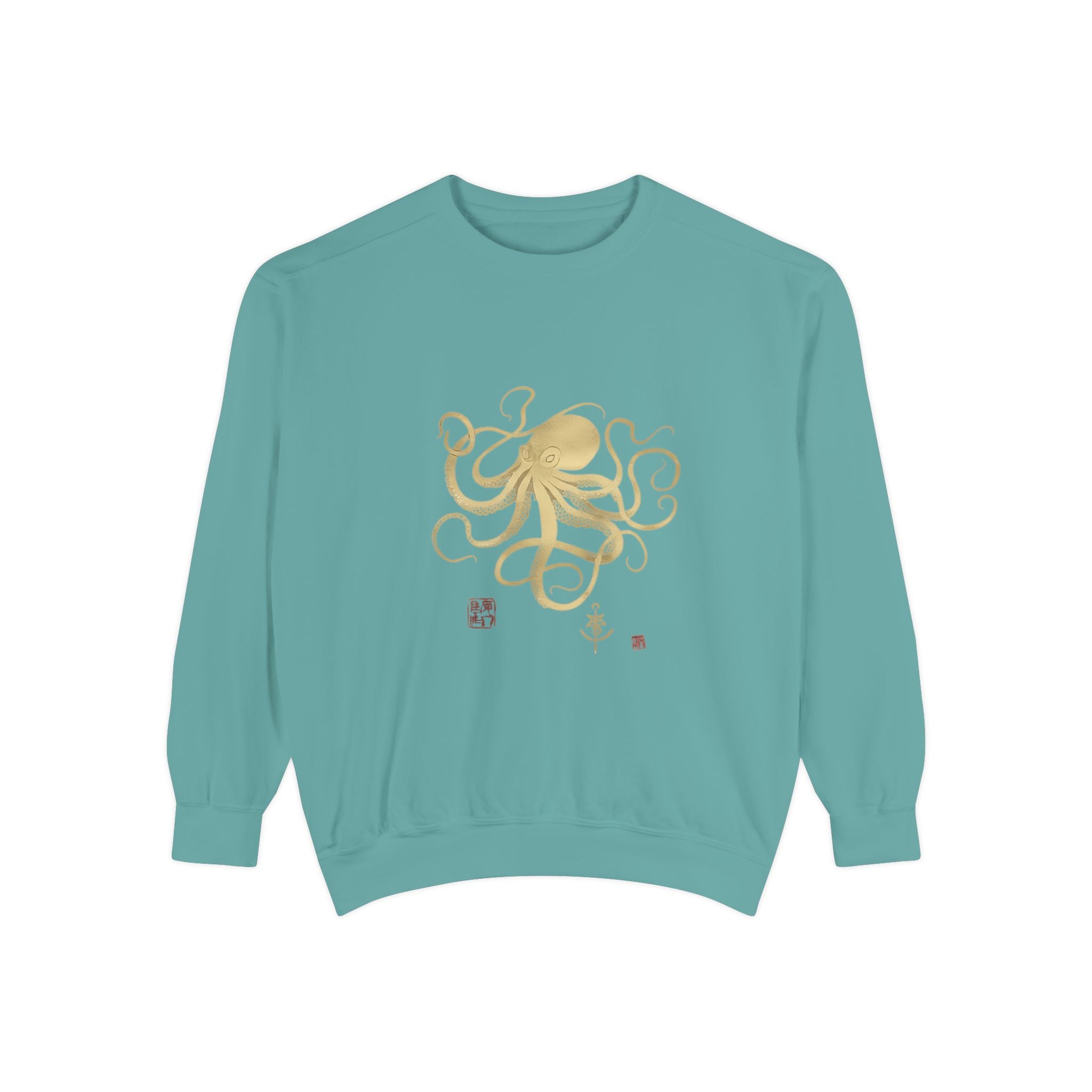 Gold Octopus Sweatshirt — Nautical Graphic Crewneck