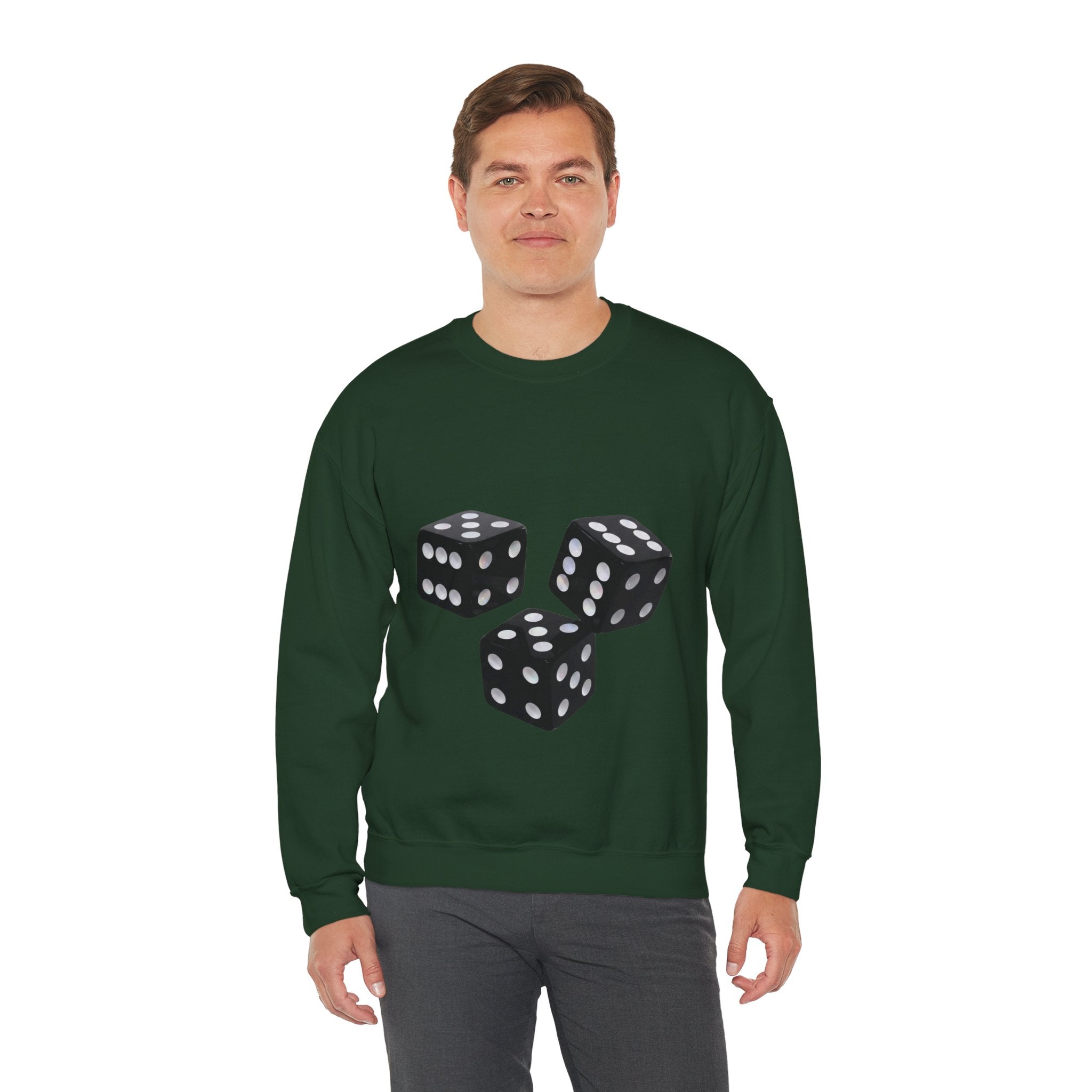 Dice Graphic Sweatshirt — Retro Black Dice Crewneck for Gamers
