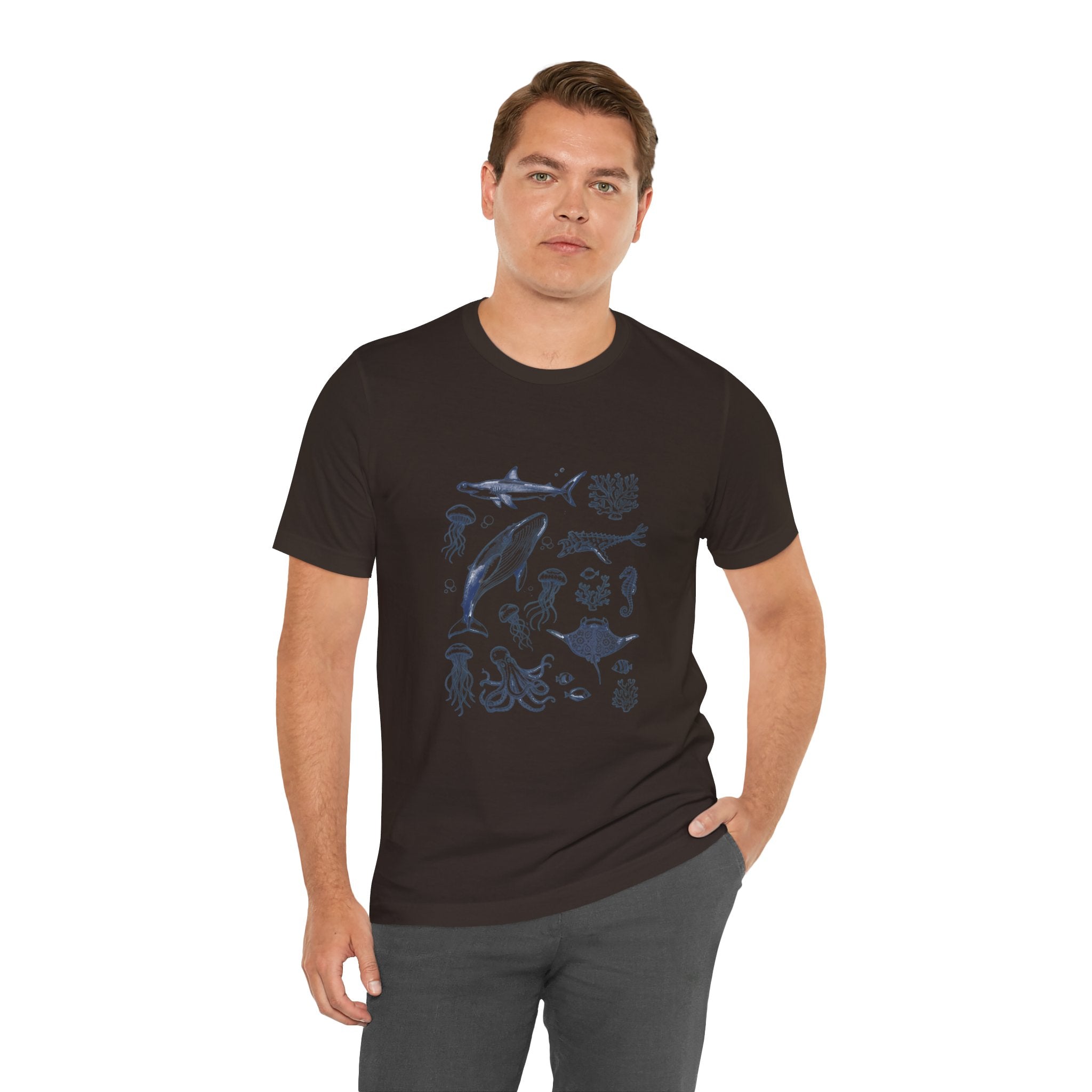 Ocean Wildlife Illustration T‑Shirt — Marine Life Chart Tee