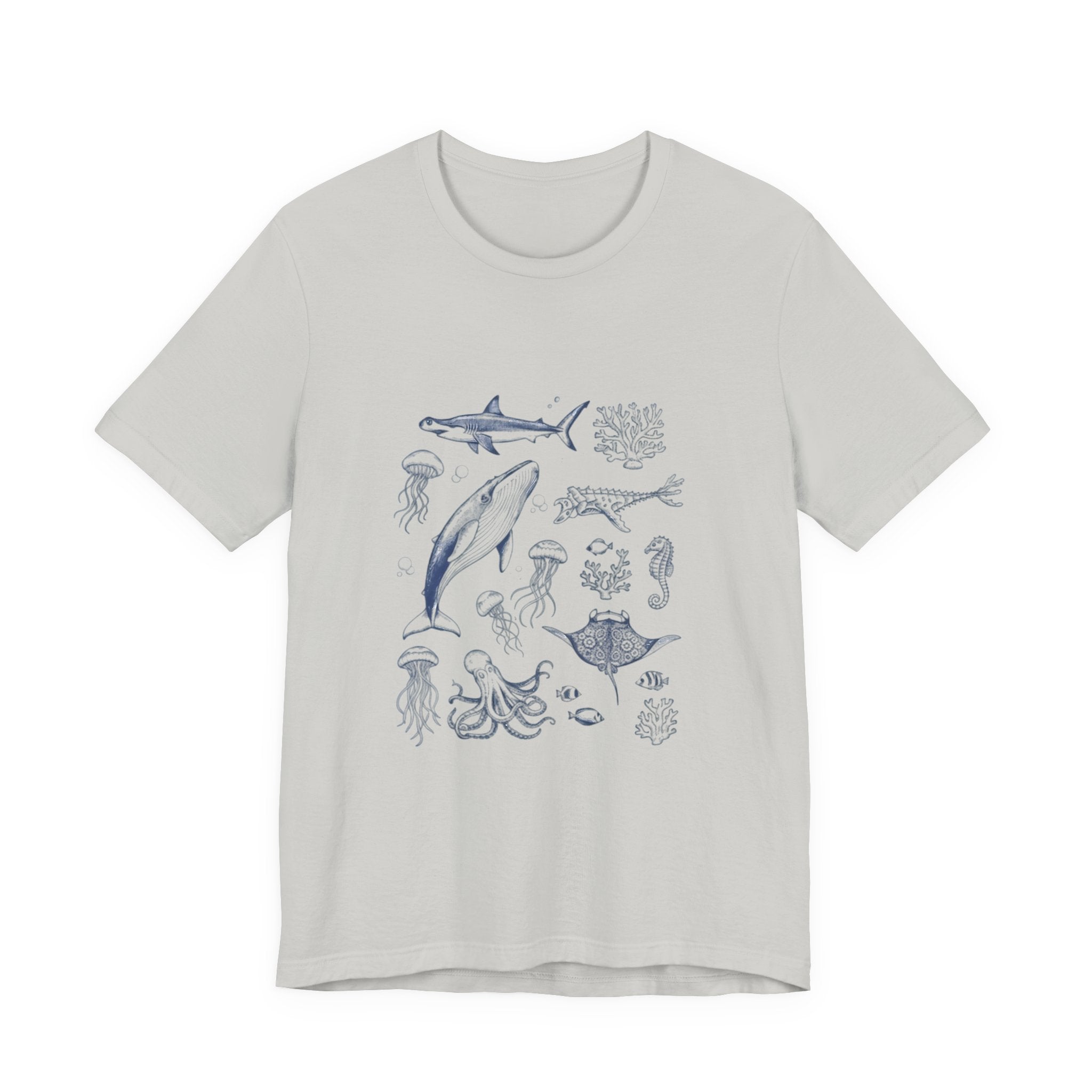 Ocean Wildlife Illustration T‑Shirt — Marine Life Chart Tee