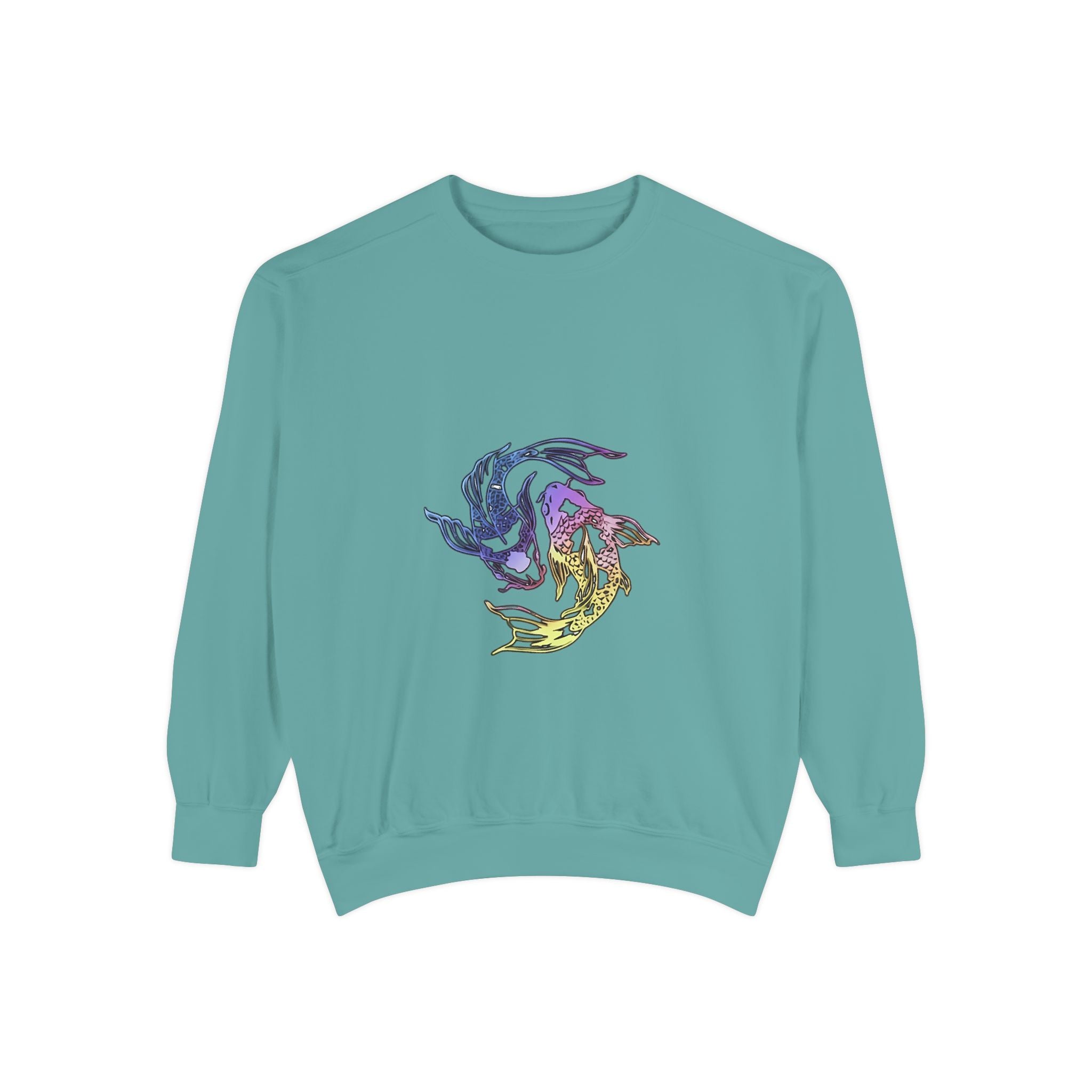 Koi Circle Sweatshirt — Colorful Yin Yang Fish Graphic