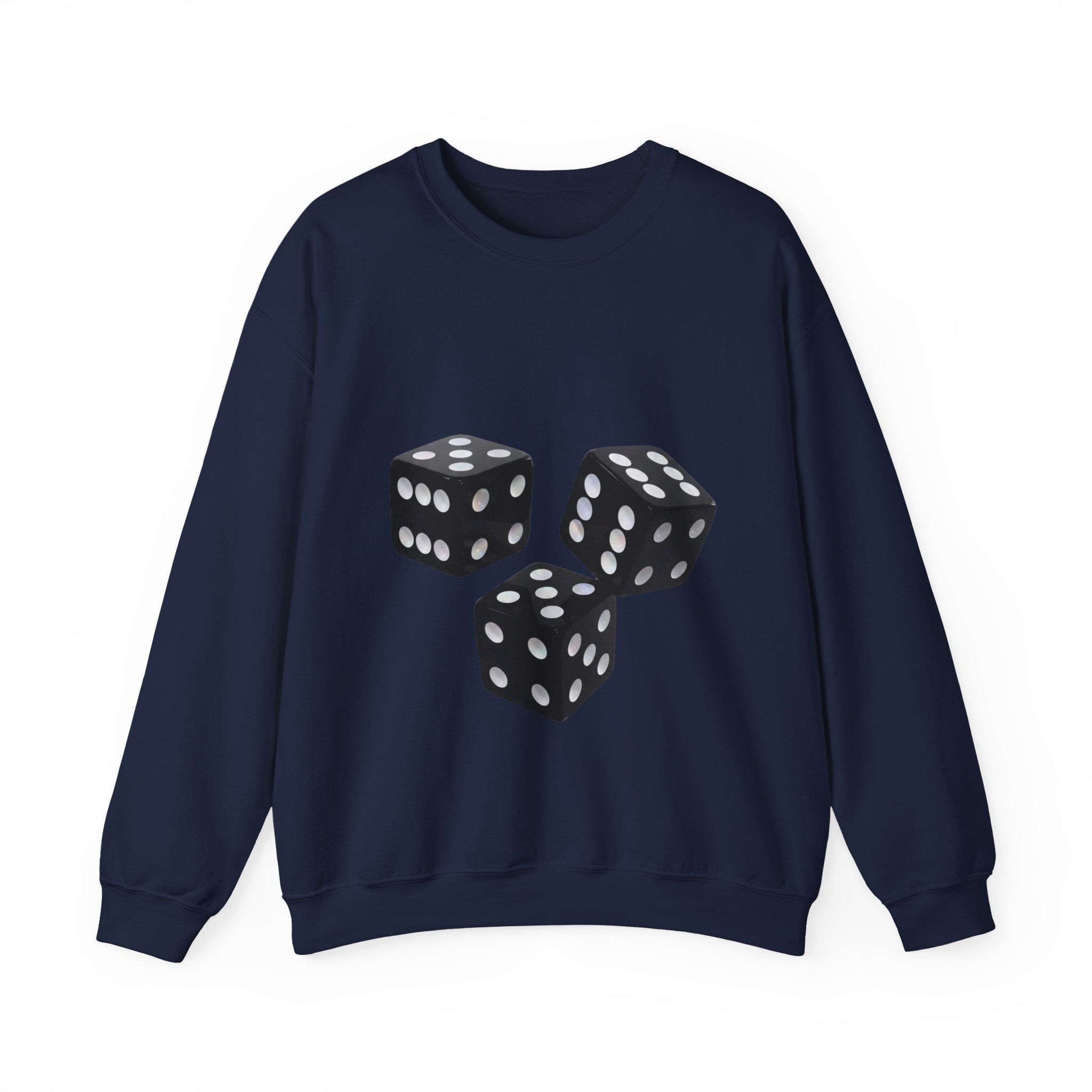 Dice Graphic Sweatshirt — Retro Black Dice Crewneck for Gamers