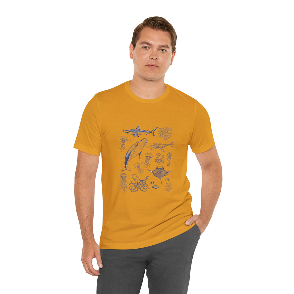 Ocean Wildlife Illustration T‑Shirt — Marine Life Chart Tee