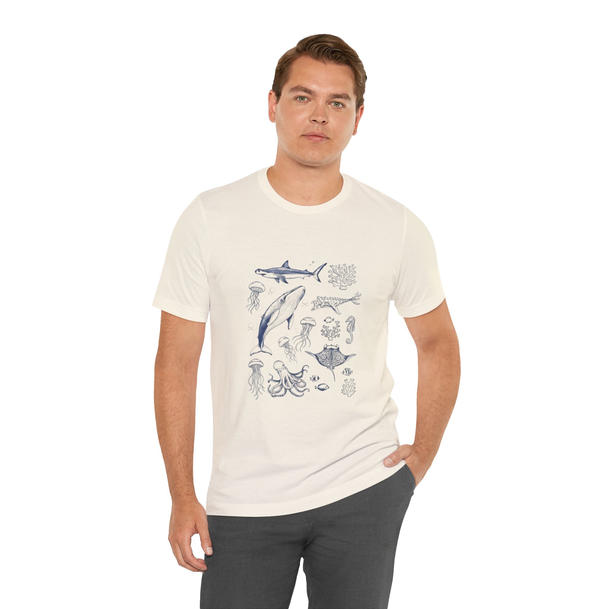 Ocean Wildlife Illustration T‑Shirt — Marine Life Chart Tee