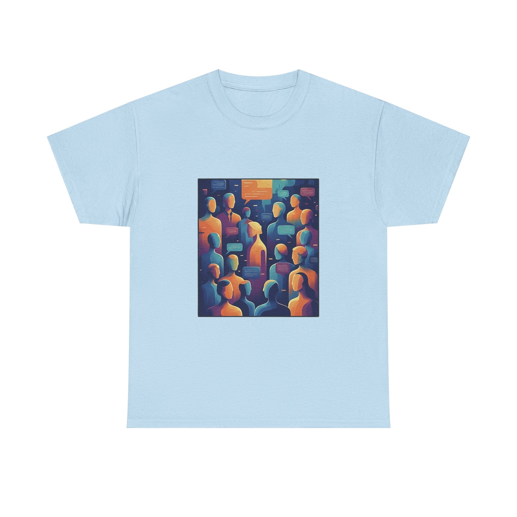 Crowd of Color Graphic Tee — Abstract Human Faces Art T-Shirt