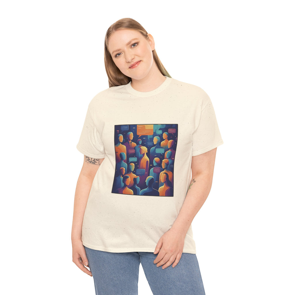 Crowd of Color Graphic Tee — Abstract Human Faces Art T-Shirt