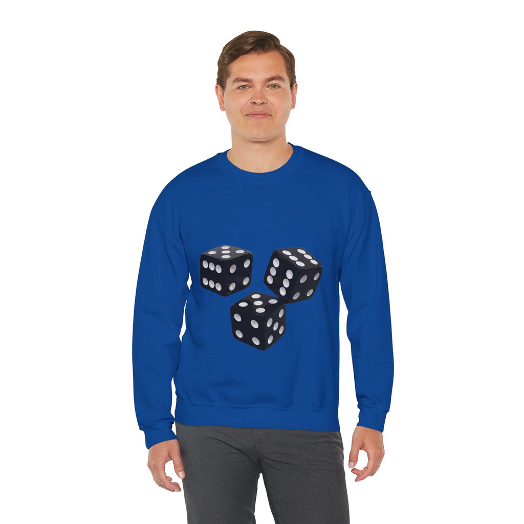 Dice Graphic Sweatshirt — Retro Black Dice Crewneck for Gamers